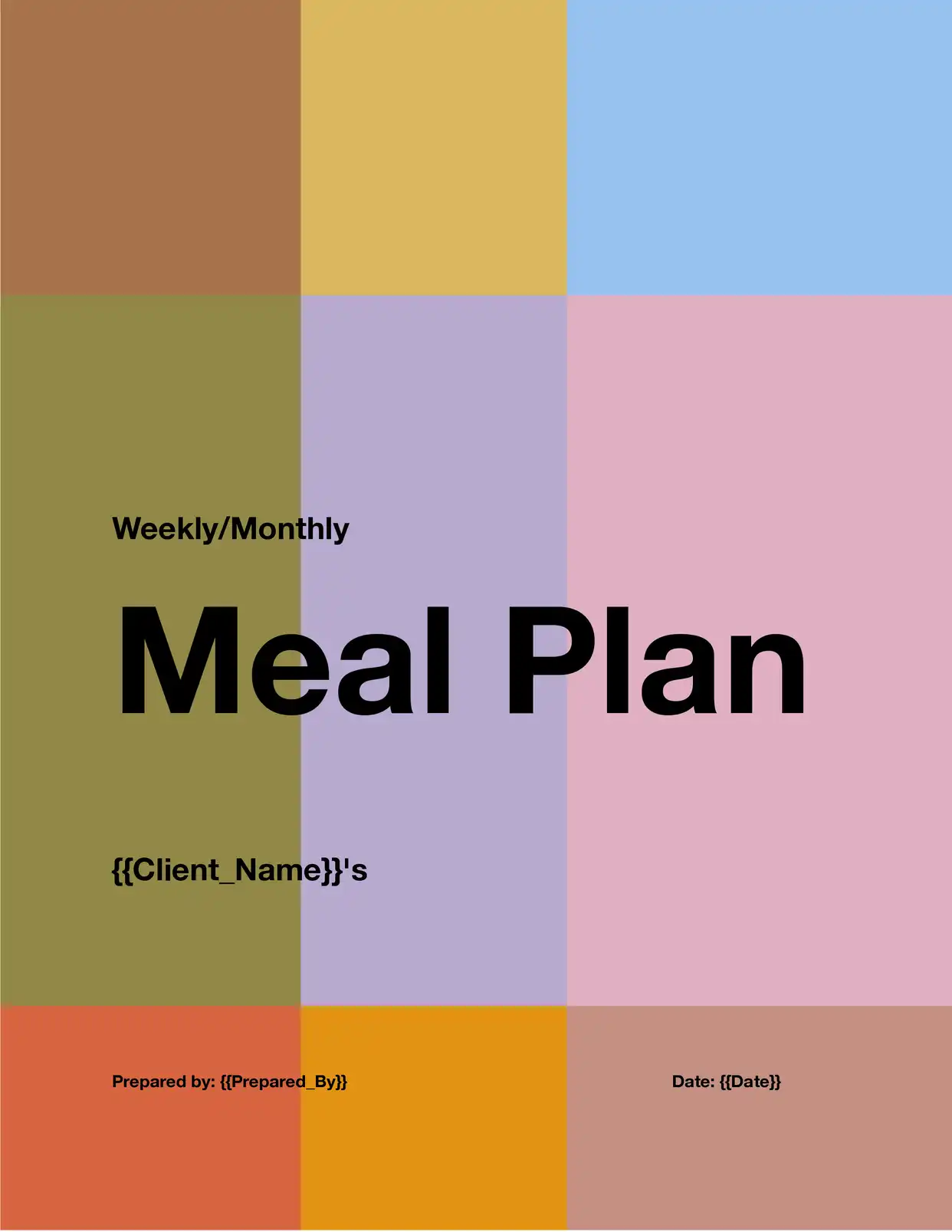 Meal Plan Plans Template