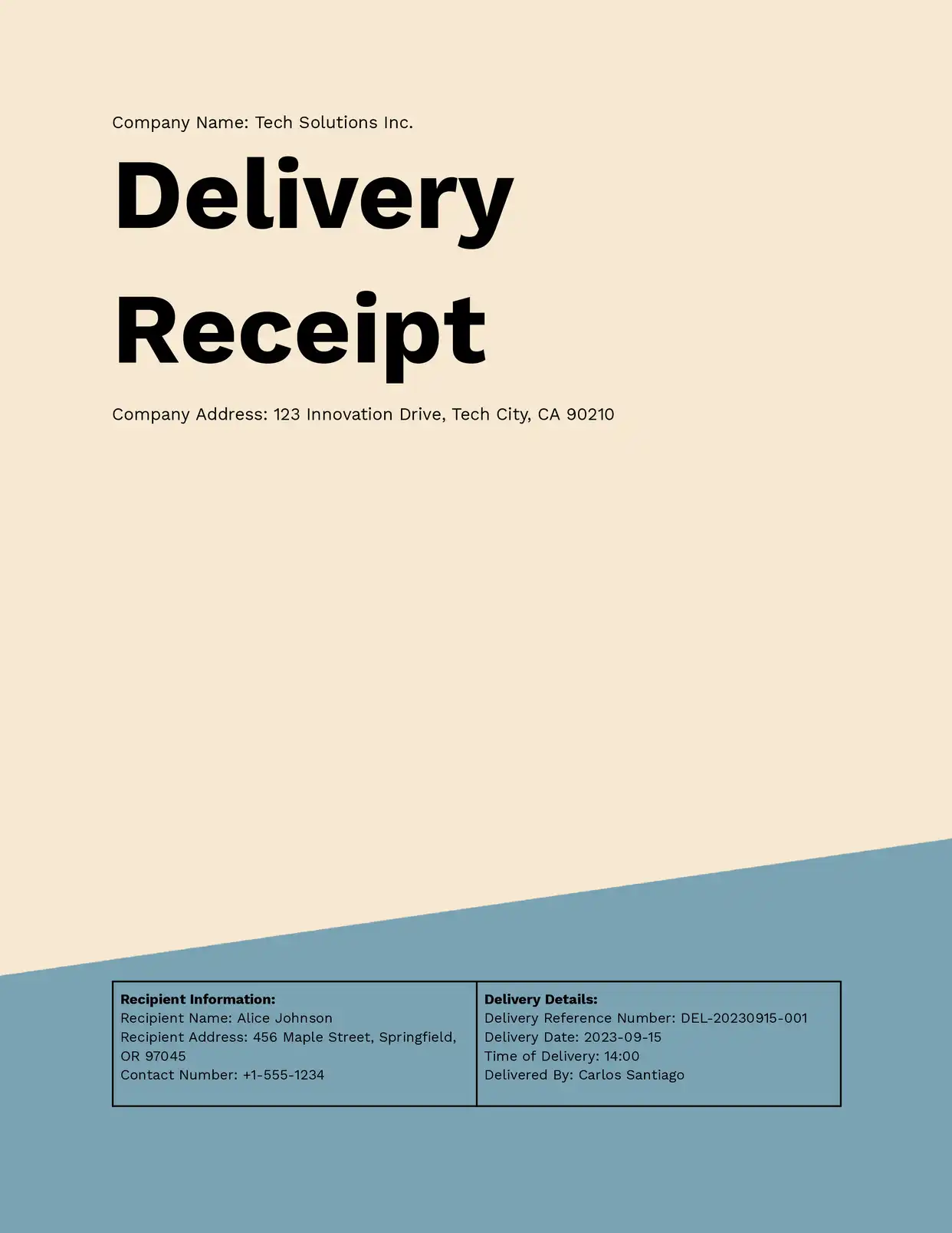 Delivery Receipt Receipts Template