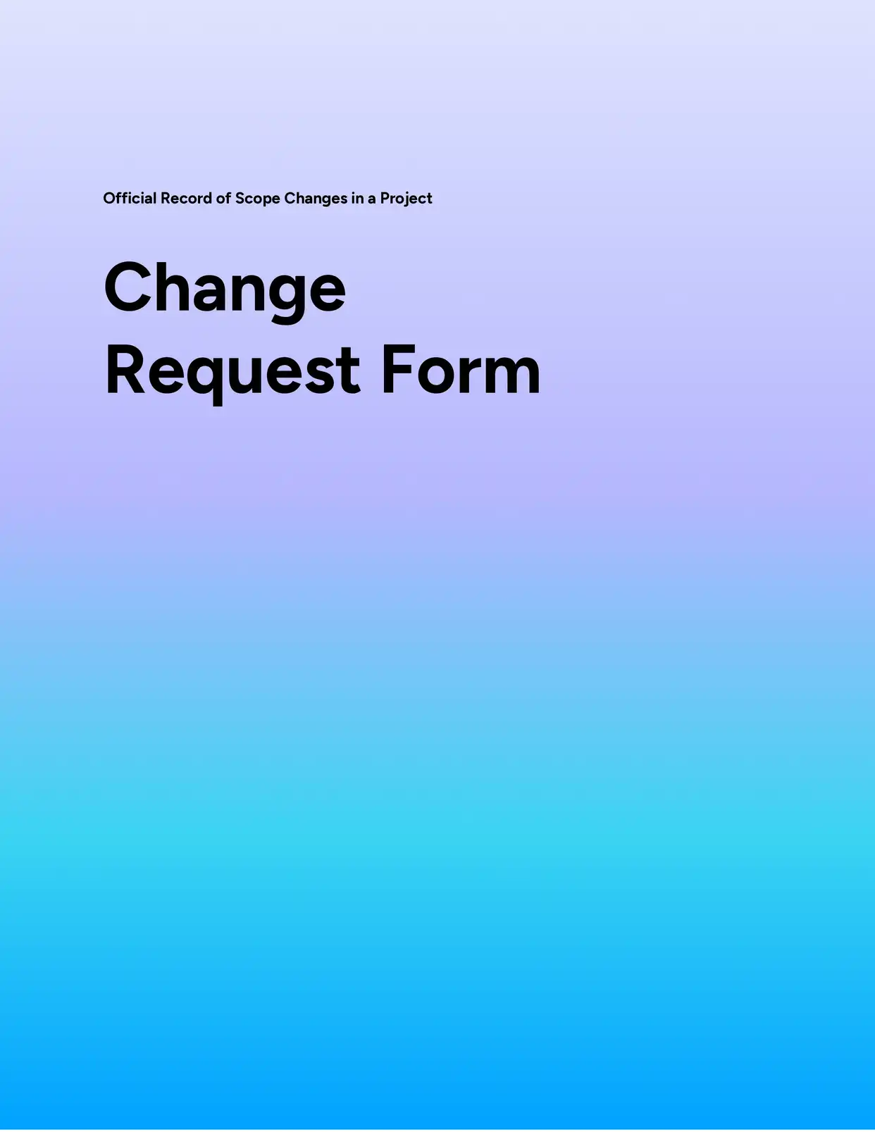 Change Request Form Requests Template