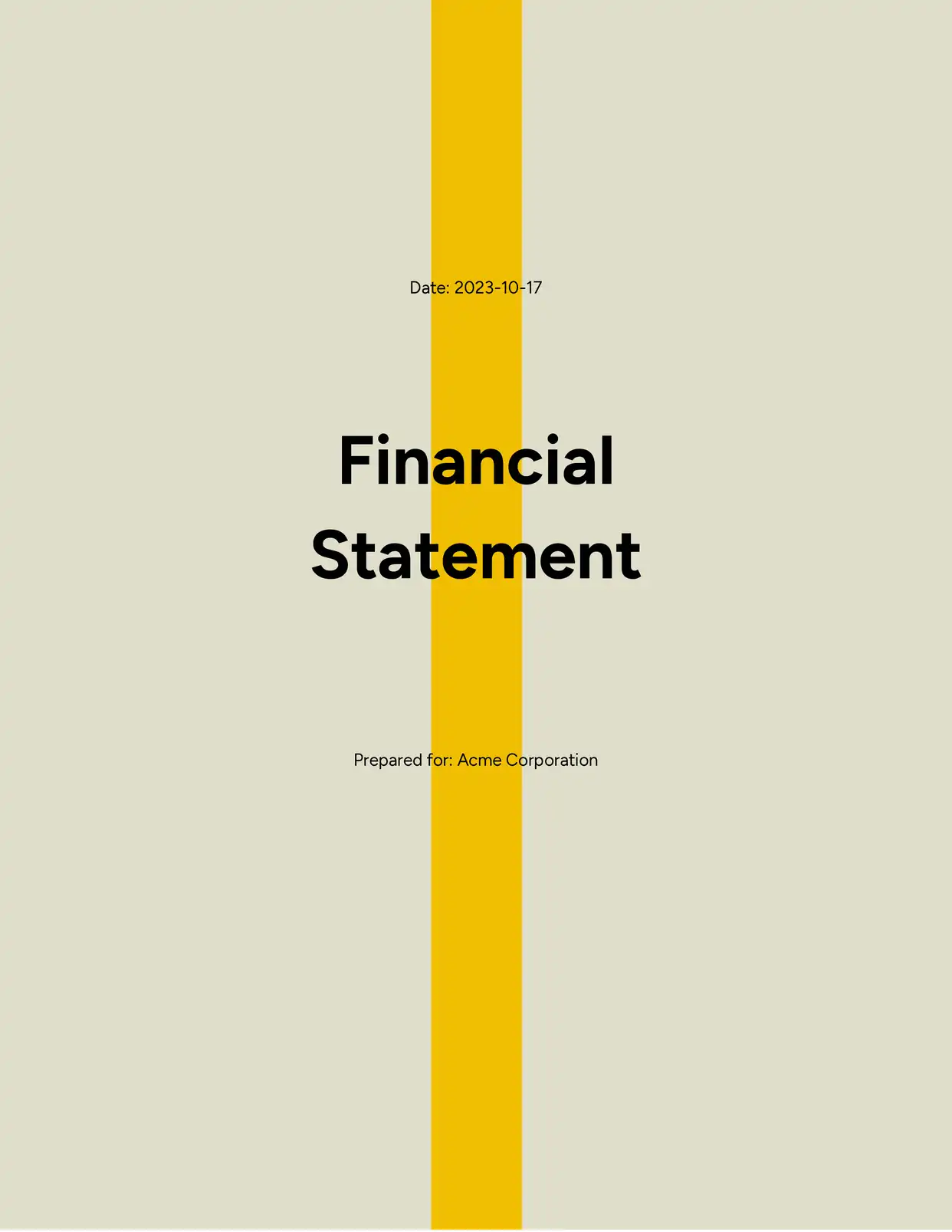 Financial Statement Statements Template