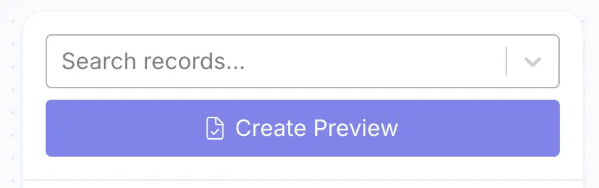 Image shows option provided by DocsAutomator for previews with a 'Create Preview' button.