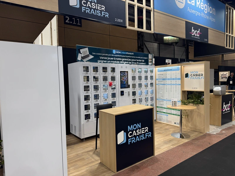 Exemple d'un stand MonCasierFrais.fr lors d'un salon évènementiel (SIRHA 2025)