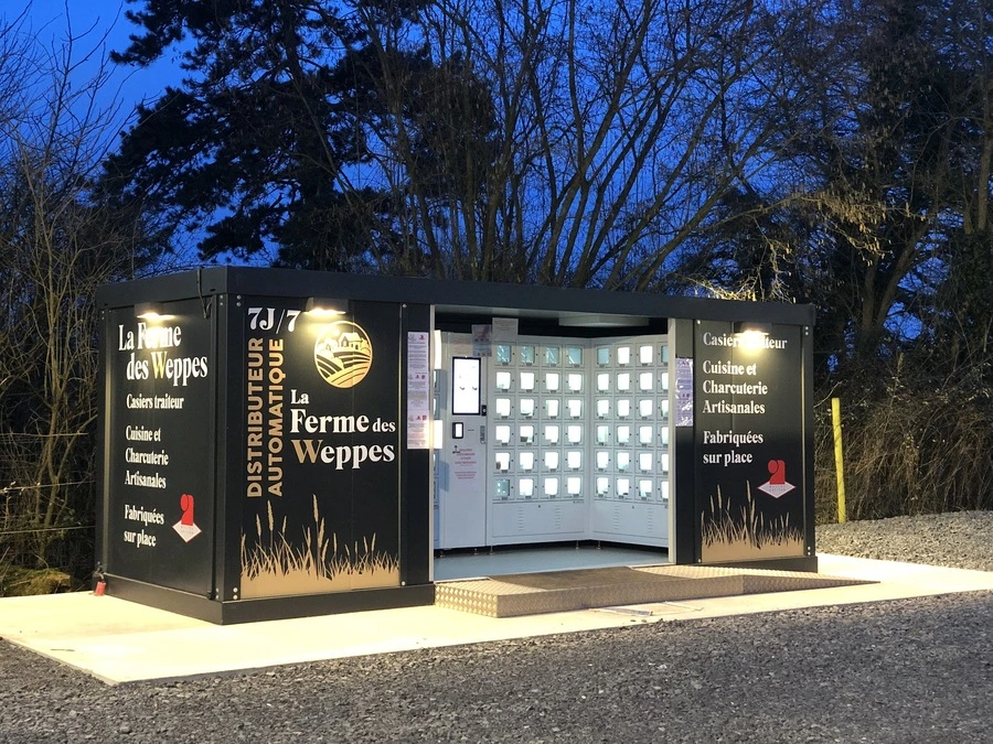 Exemple de distributeur automatique pour plats traiteur de la marque MonCasierFrais.fr.