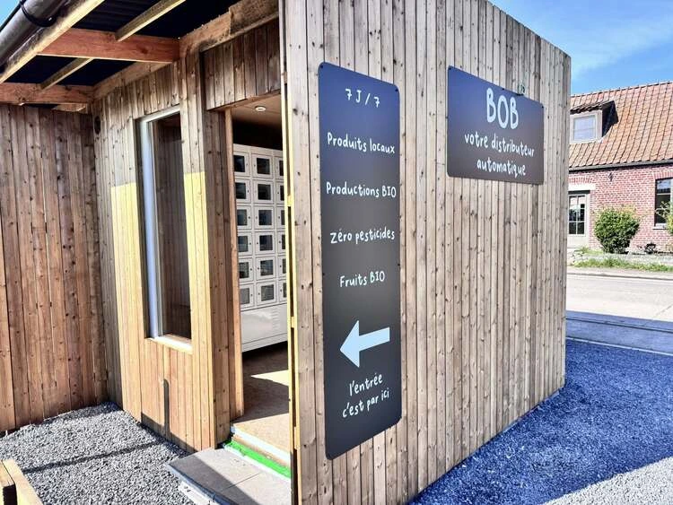 Kiosque à casiers libre service de Maraîchez-Vous.