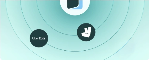 Infographie représentant les connexions possibles avec Deliveroo et UberEats.