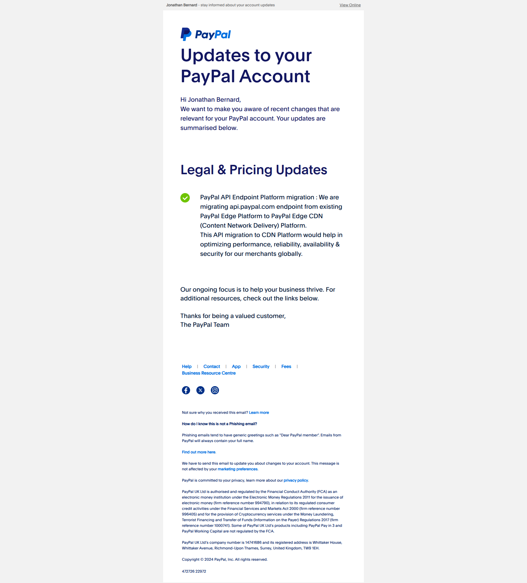 from Paypal