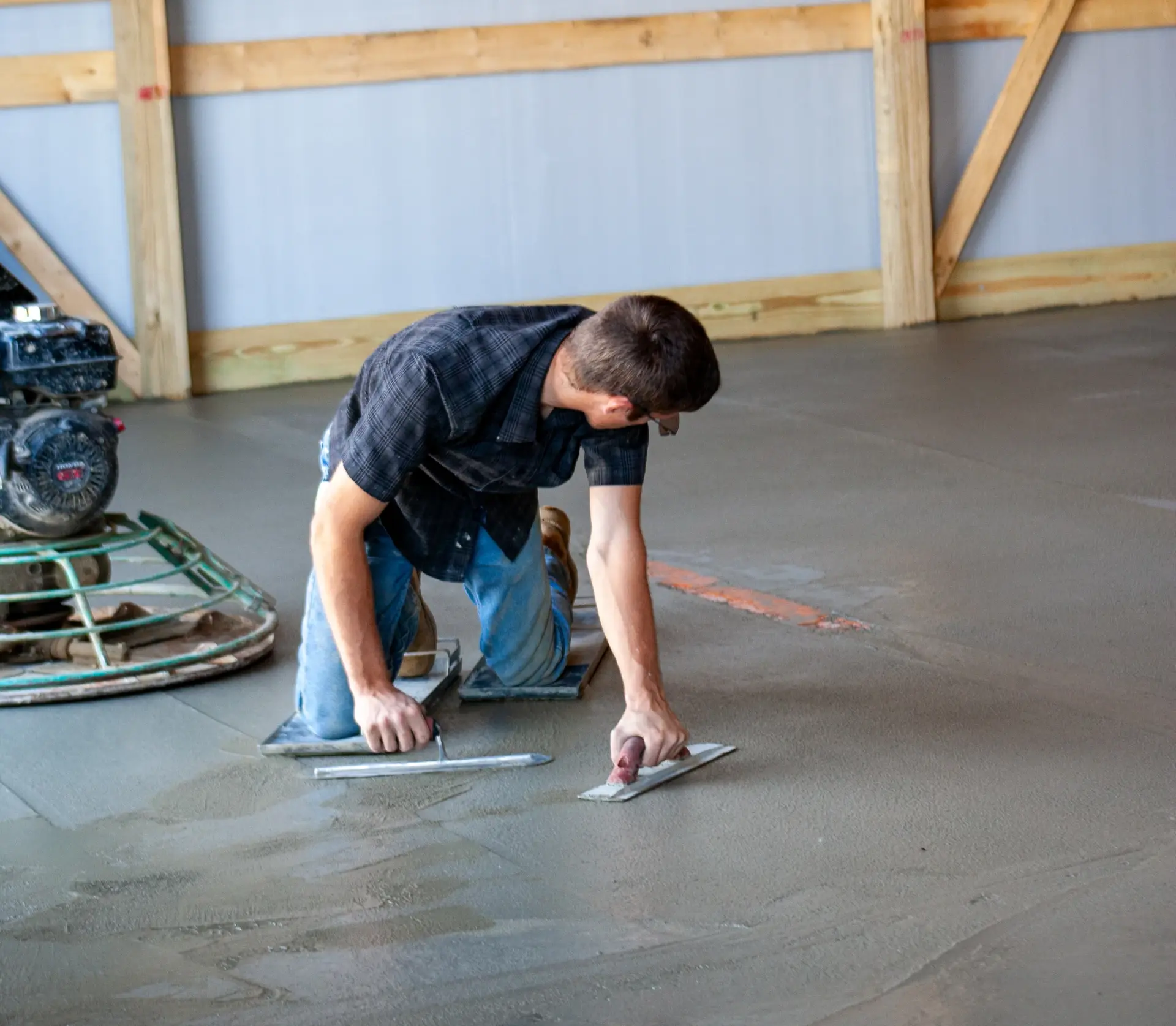 anchor crete working smoothing concrete