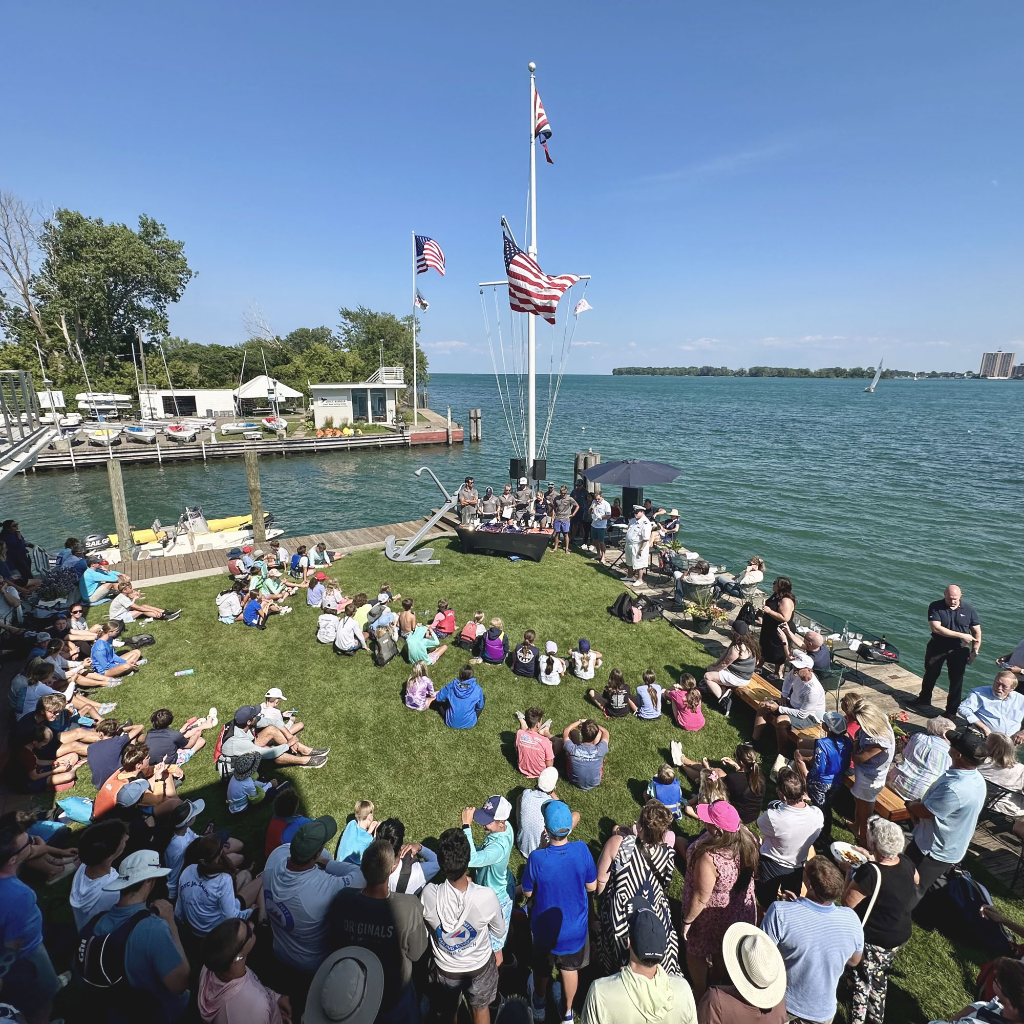 Awards ceremony for the youth sailing program at Bayview Yacht Club