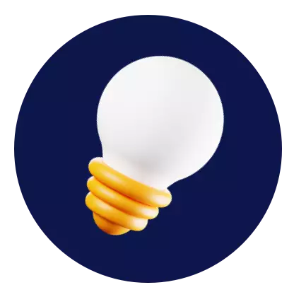 3D Icon einer Glühbirne