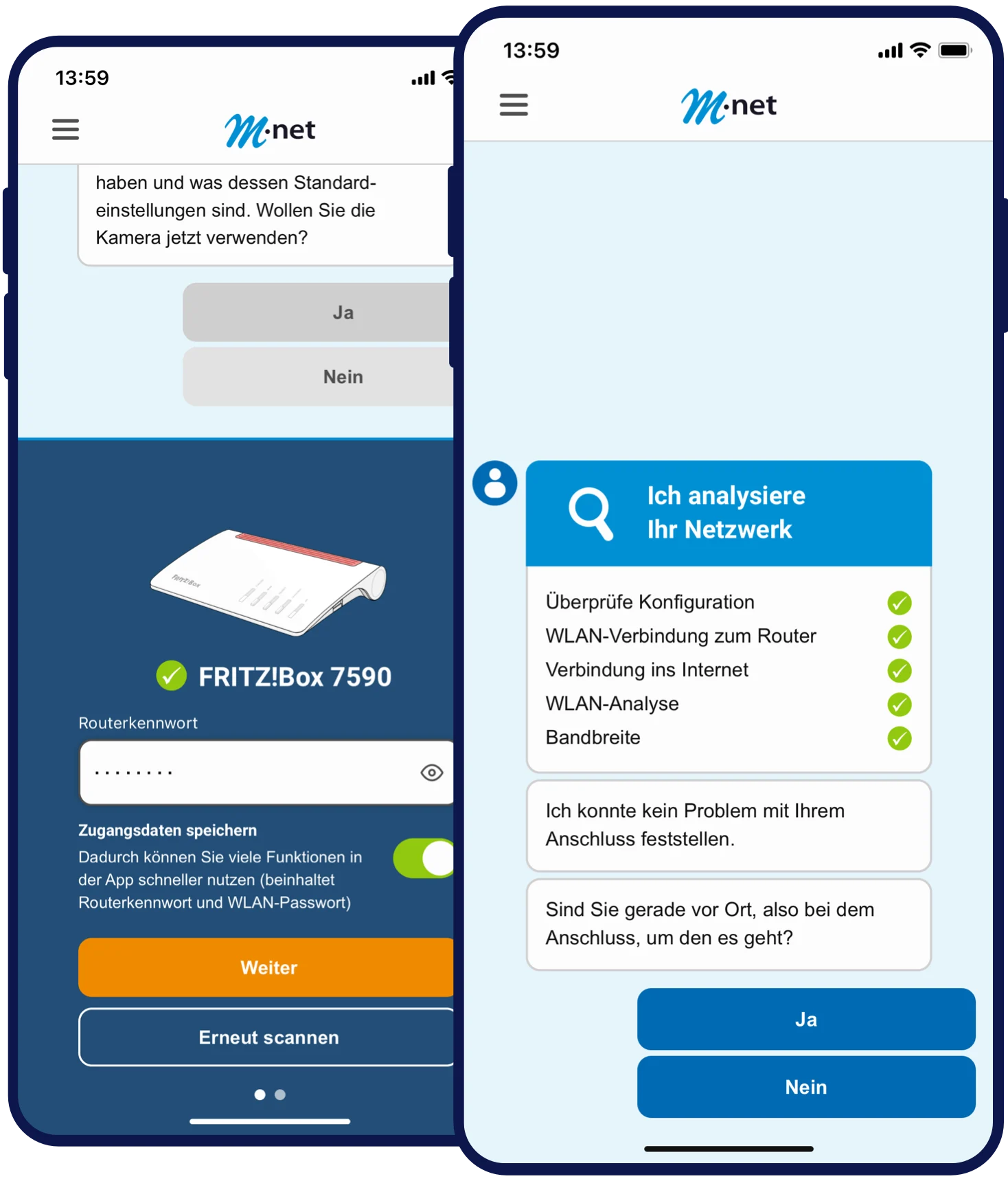 M-net hilft App Mockups