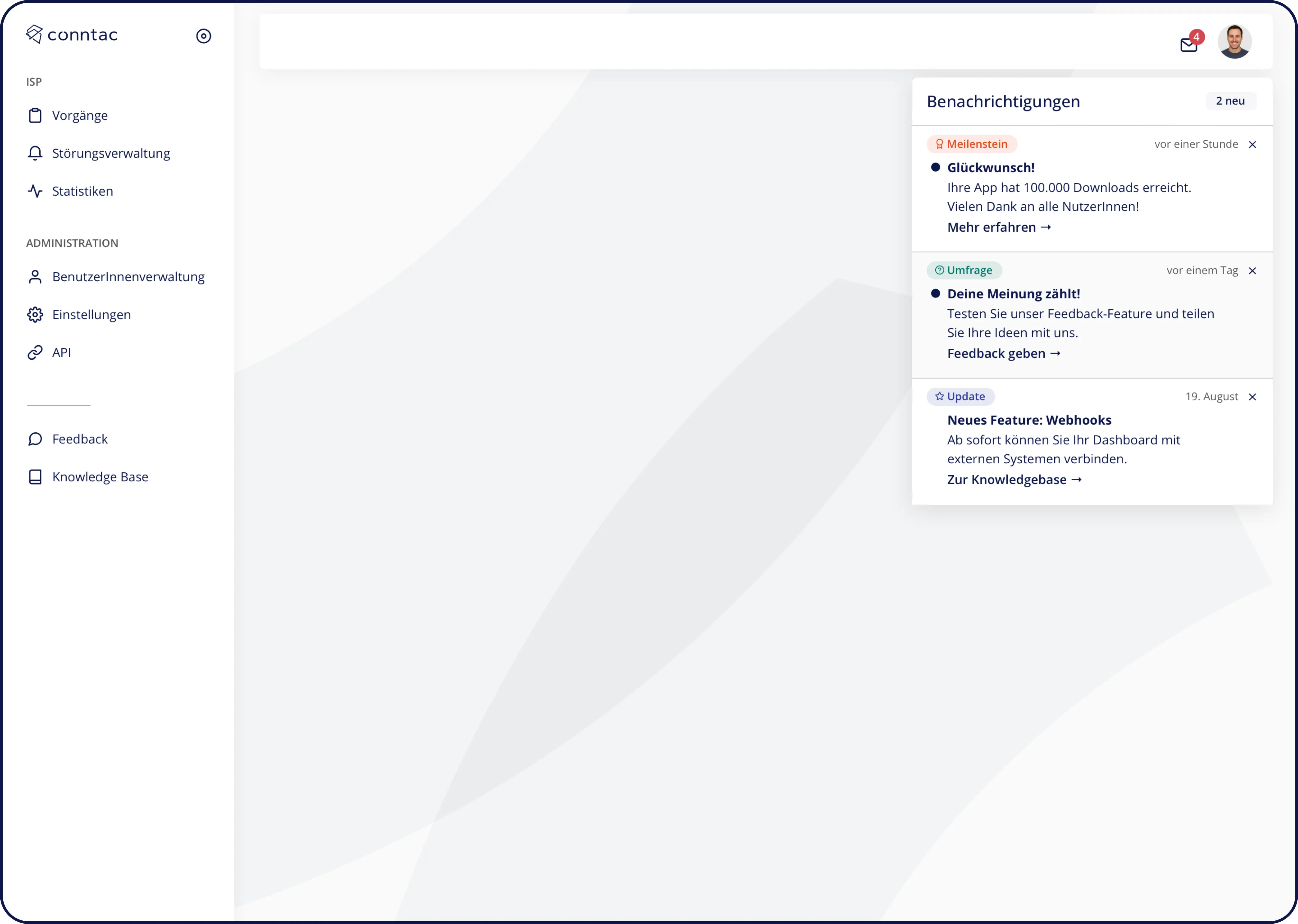 Dashboard Screen Notifications