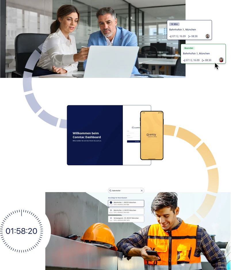 Entry zeigt den aktuellen Status eines technischen Außeneinsatzes