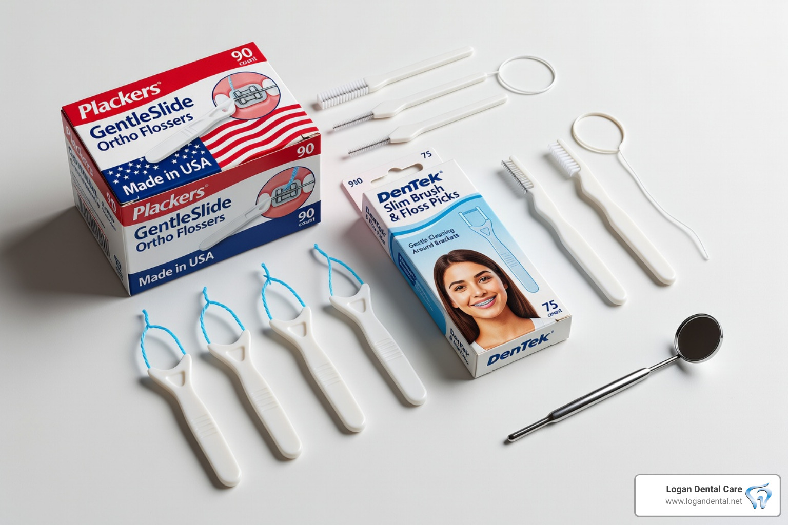 different types of flossers for braces laid out - flossers for braces different types of flossers for braces laid out - flossers for braces