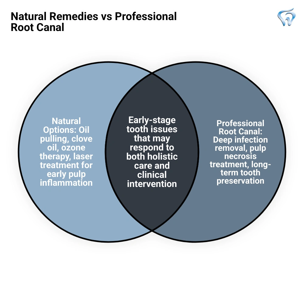 Infographic comparing early pulp inflammation vs. deep root infection and which natural remedies apply infographic Infographic comparing early pulp inflammation vs. deep root infection and which natural remedies apply infographic