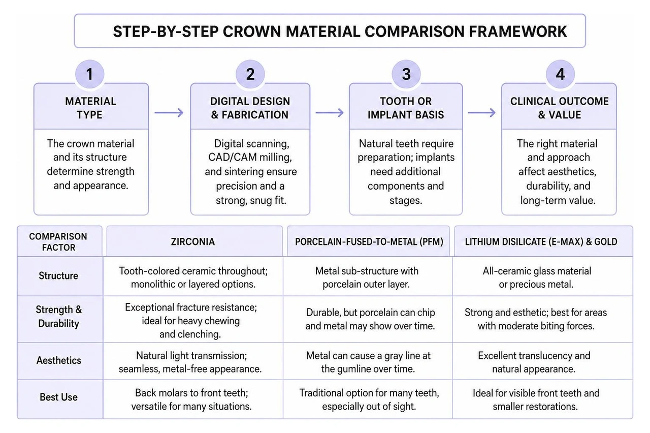 step by step crown material comparison framework step by step crown material comparison framework