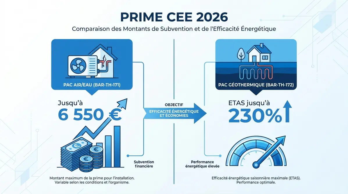 Schéma prime cee pompe à chaleur