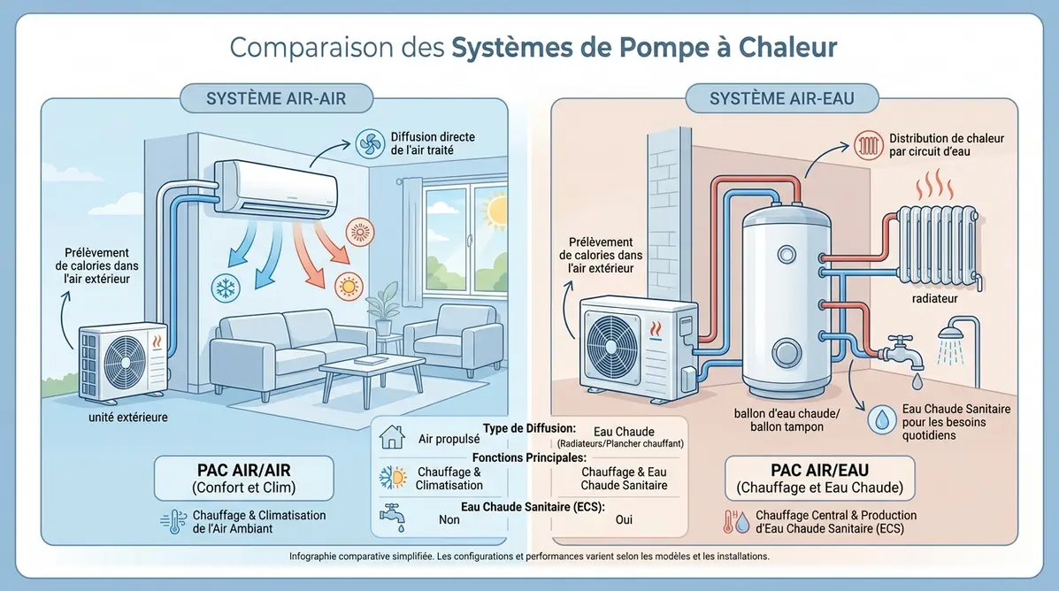 Schéma pompe à chaleur appartement