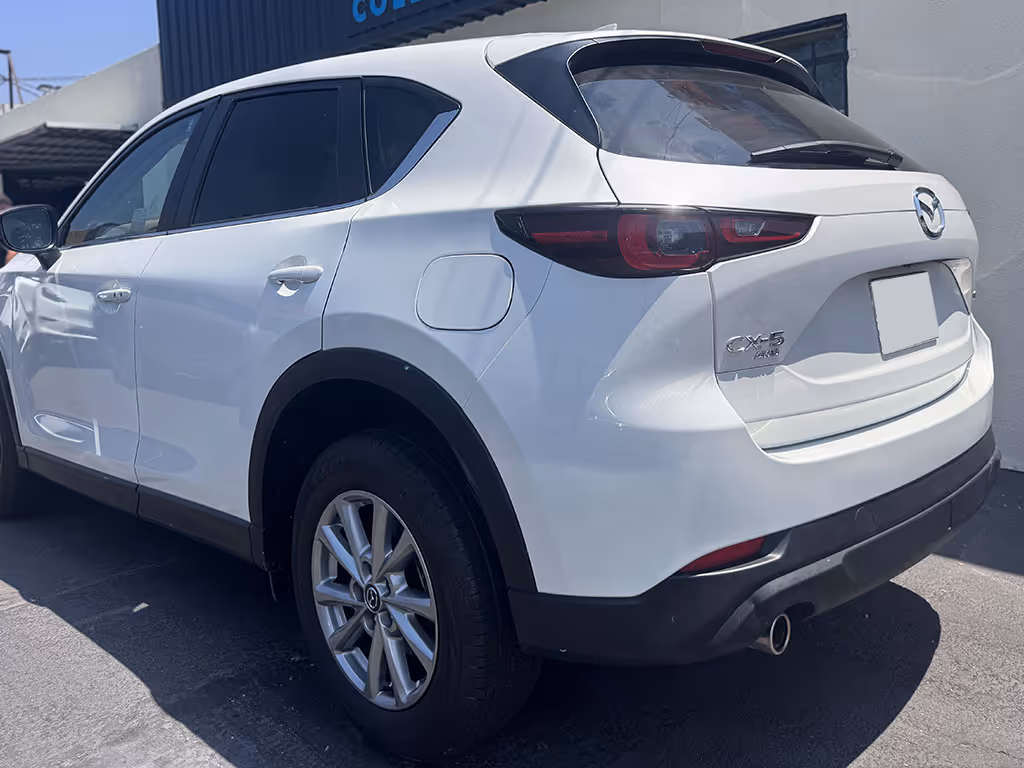 Mazda rear end collision repaired