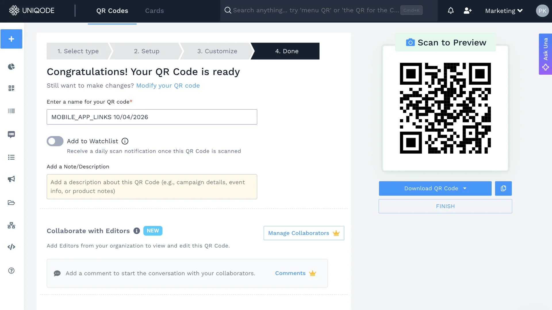 Download your app store QR Code to share