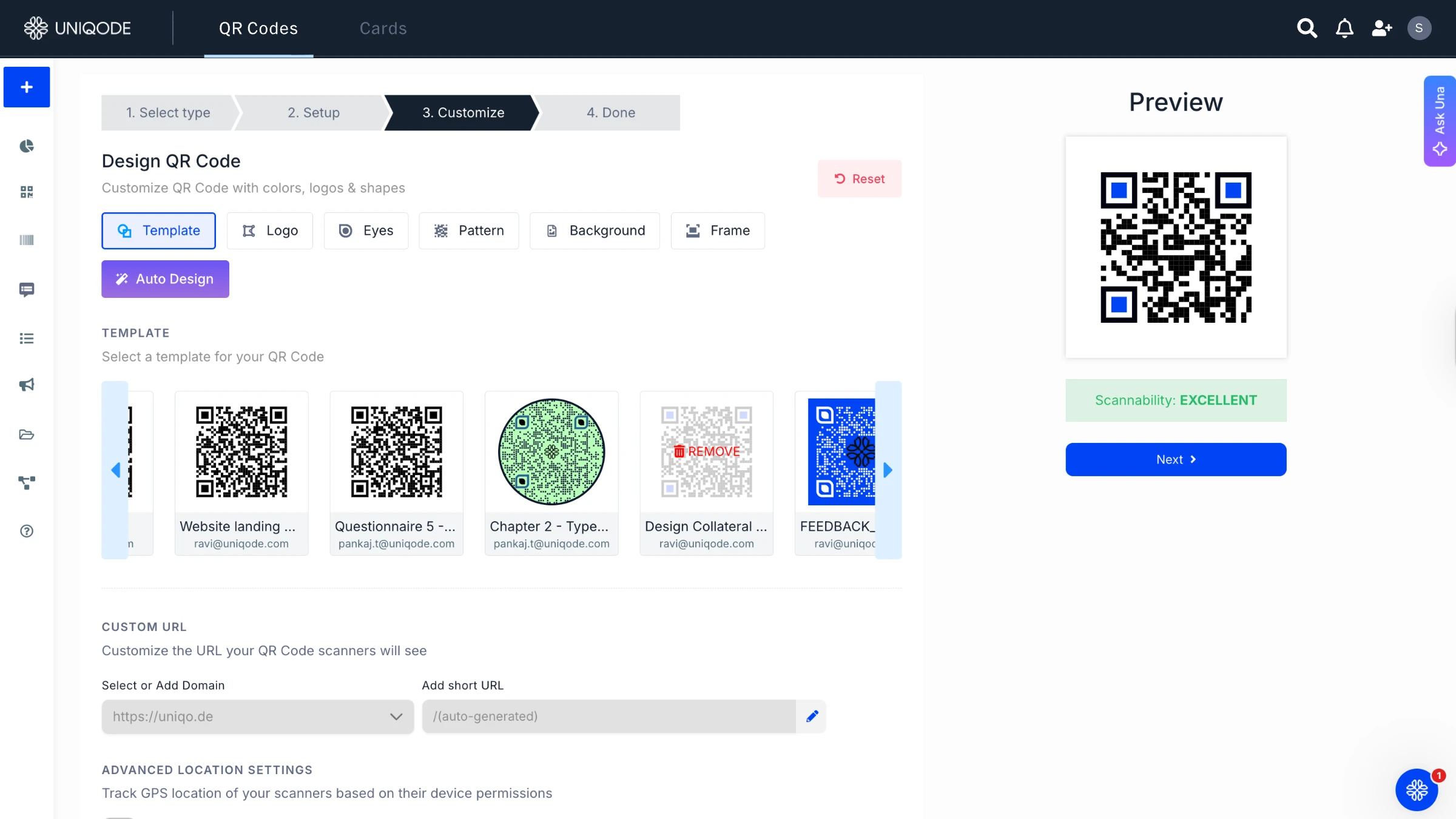 customize the QR Code design