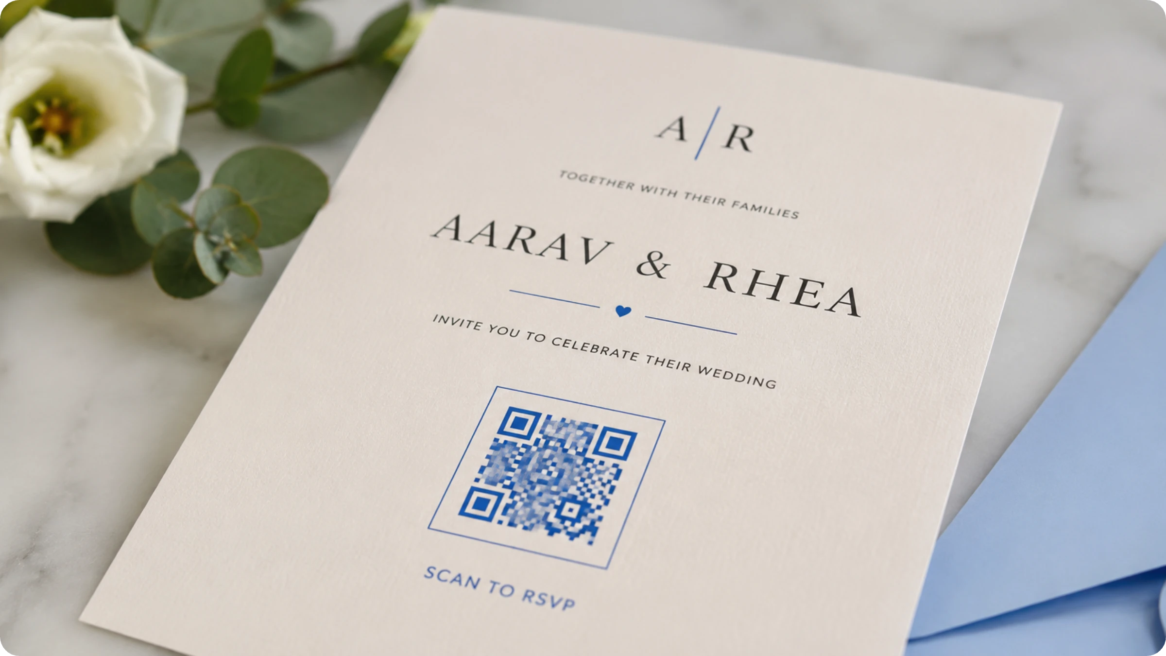 wedding invitation with a QR Code