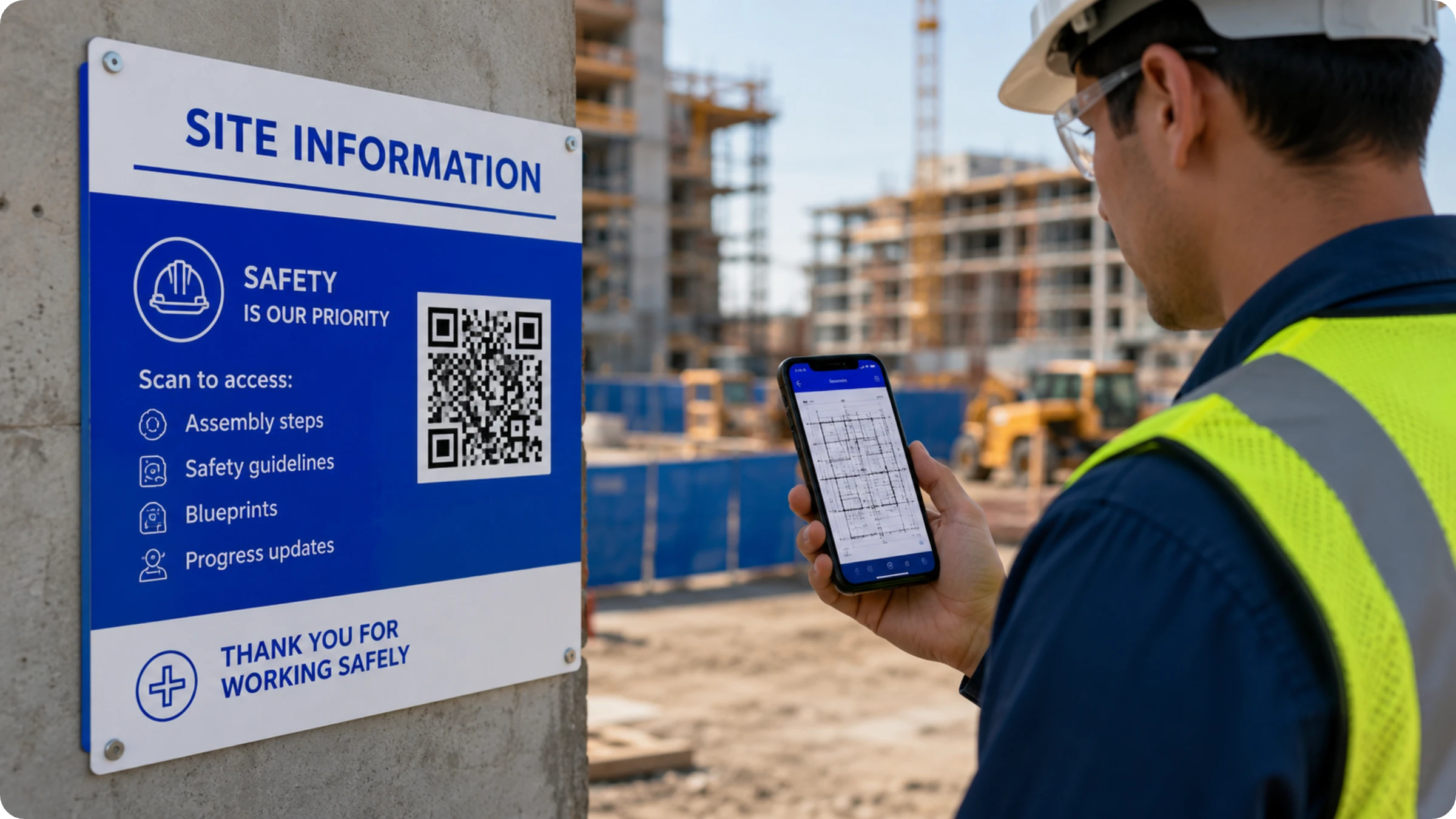 QR Codes on site boards