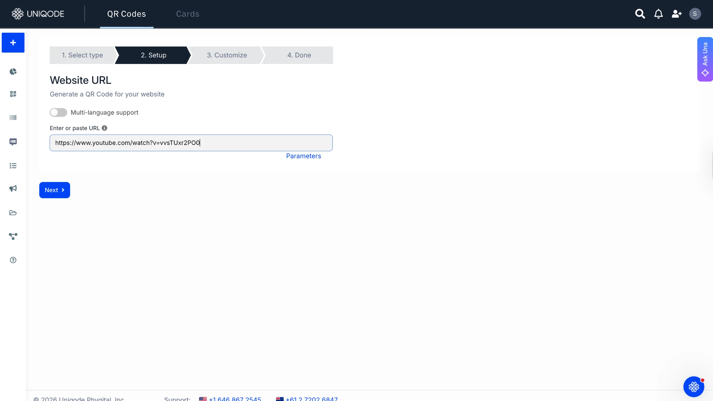 add video link to generate QR Code