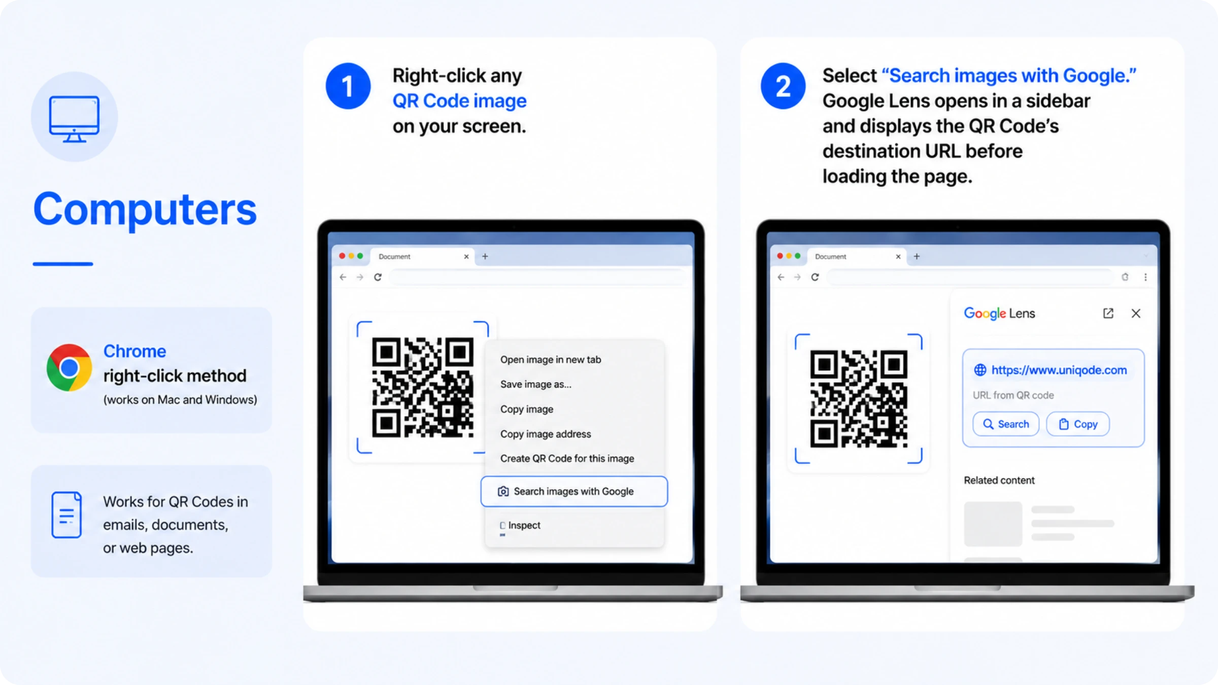 how to scan a QR Code from a computer