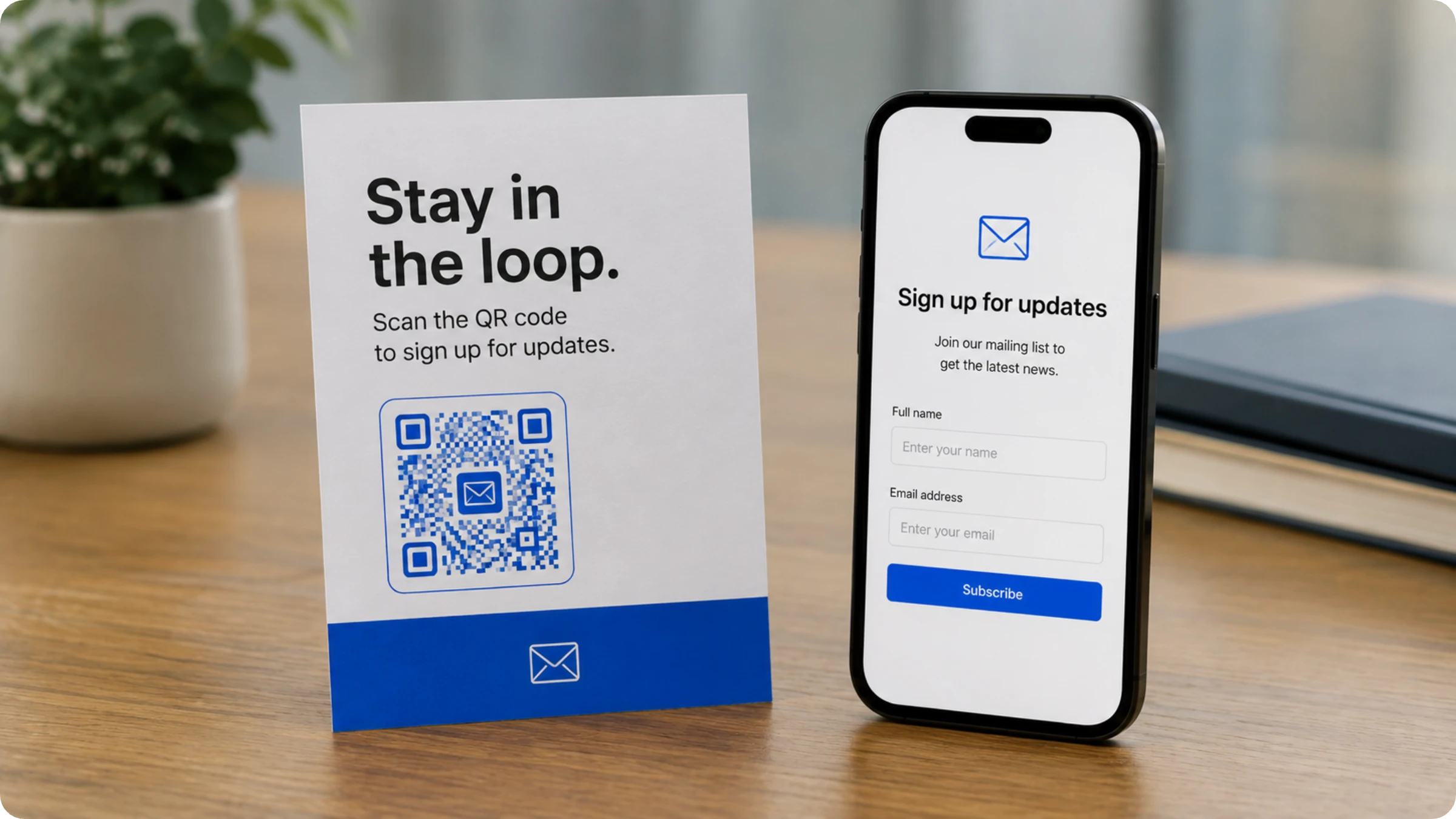 email QR Code opens signup form when scanned