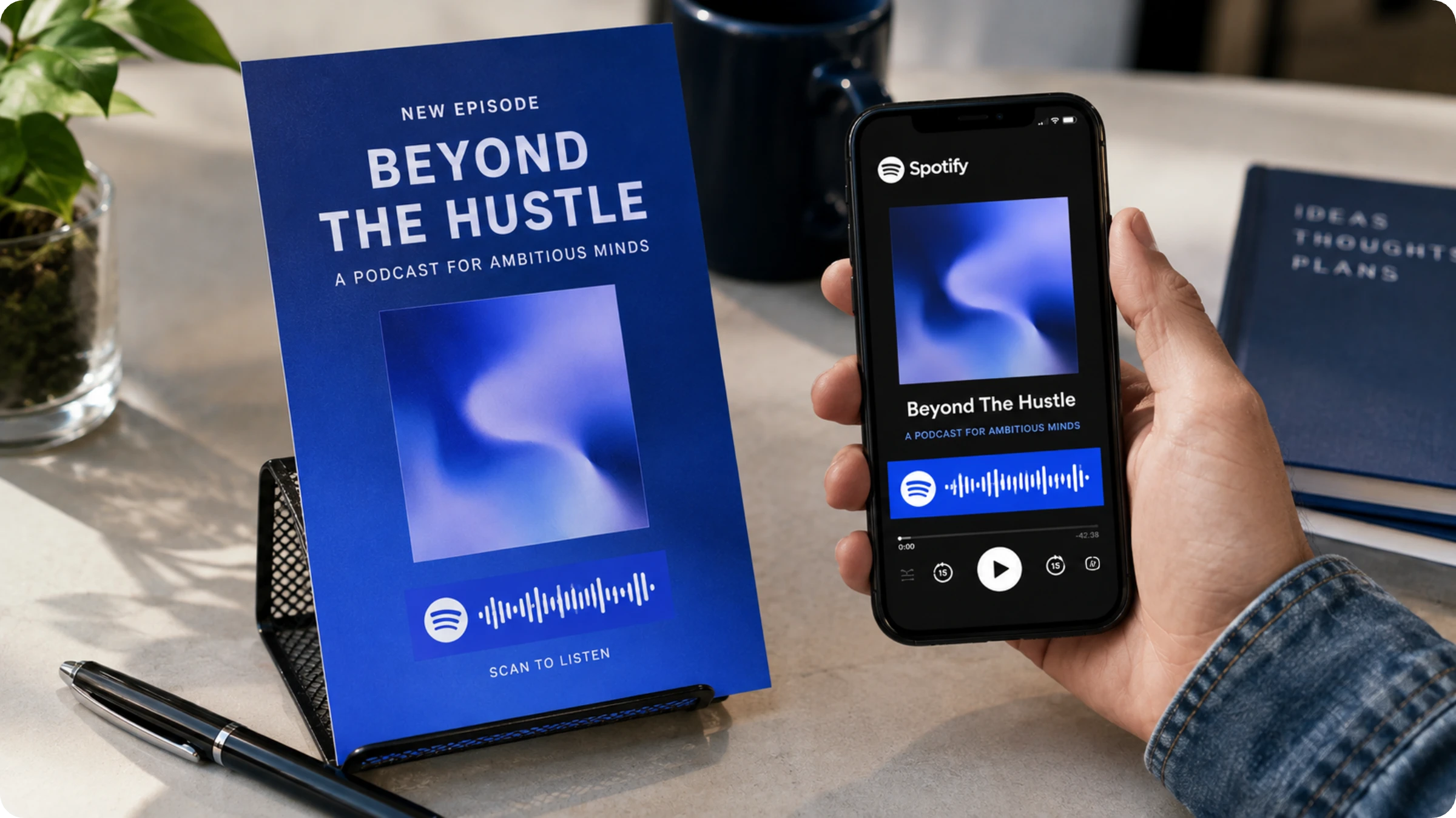 scan Spotify QR Code to watch podcast