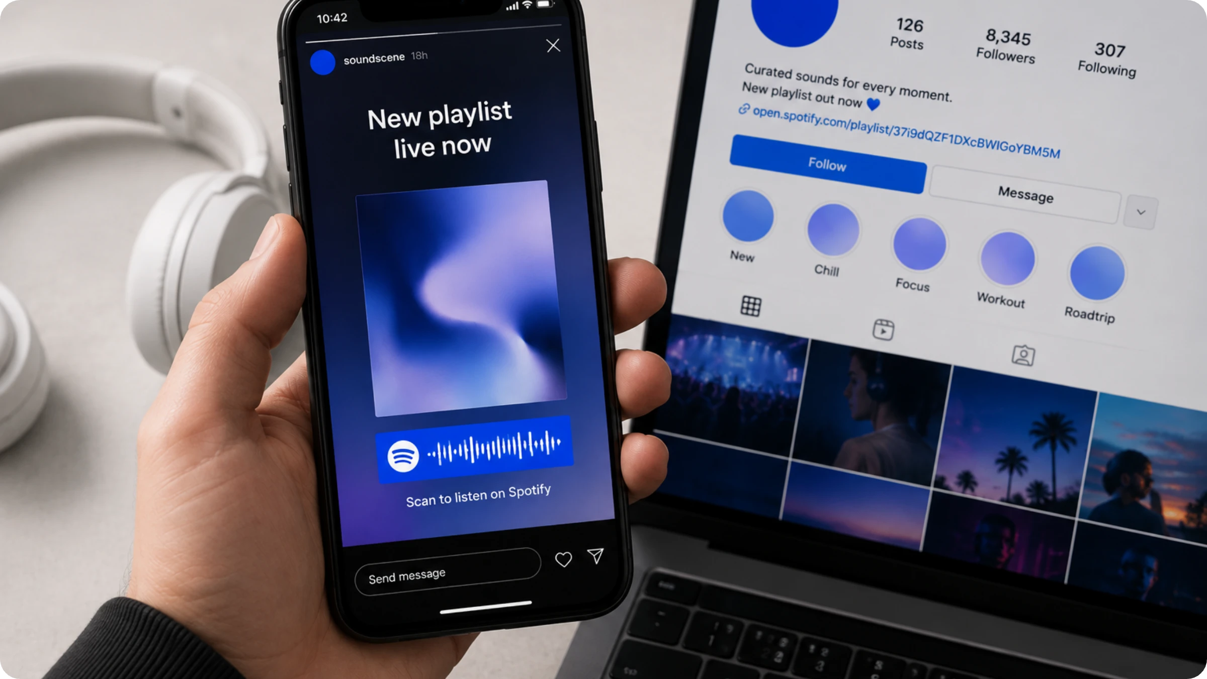 Spotify QR Code on social media to open a song