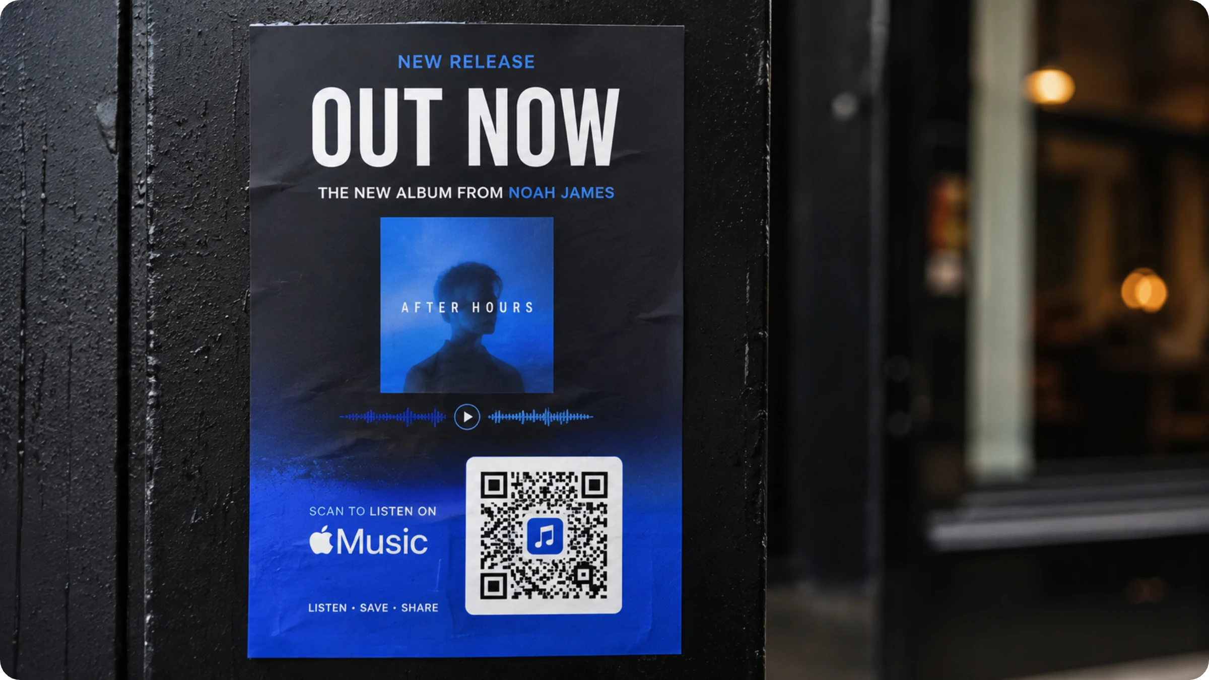 album promo with Apple music QR Code