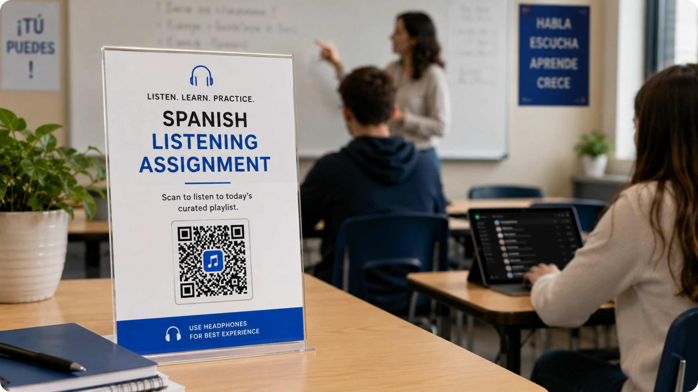 apple music QR Code used by language teachers