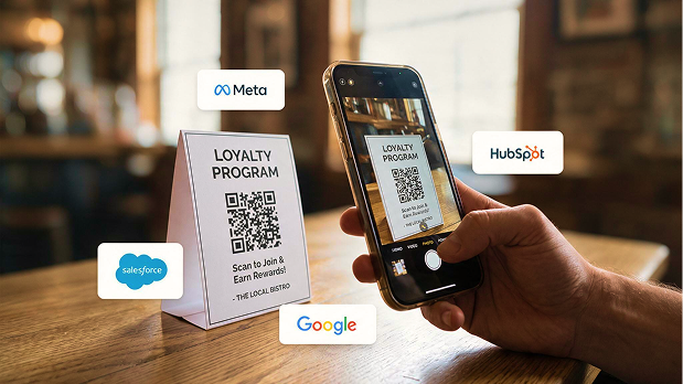 Customer scanning a table QR code for a loyalty program