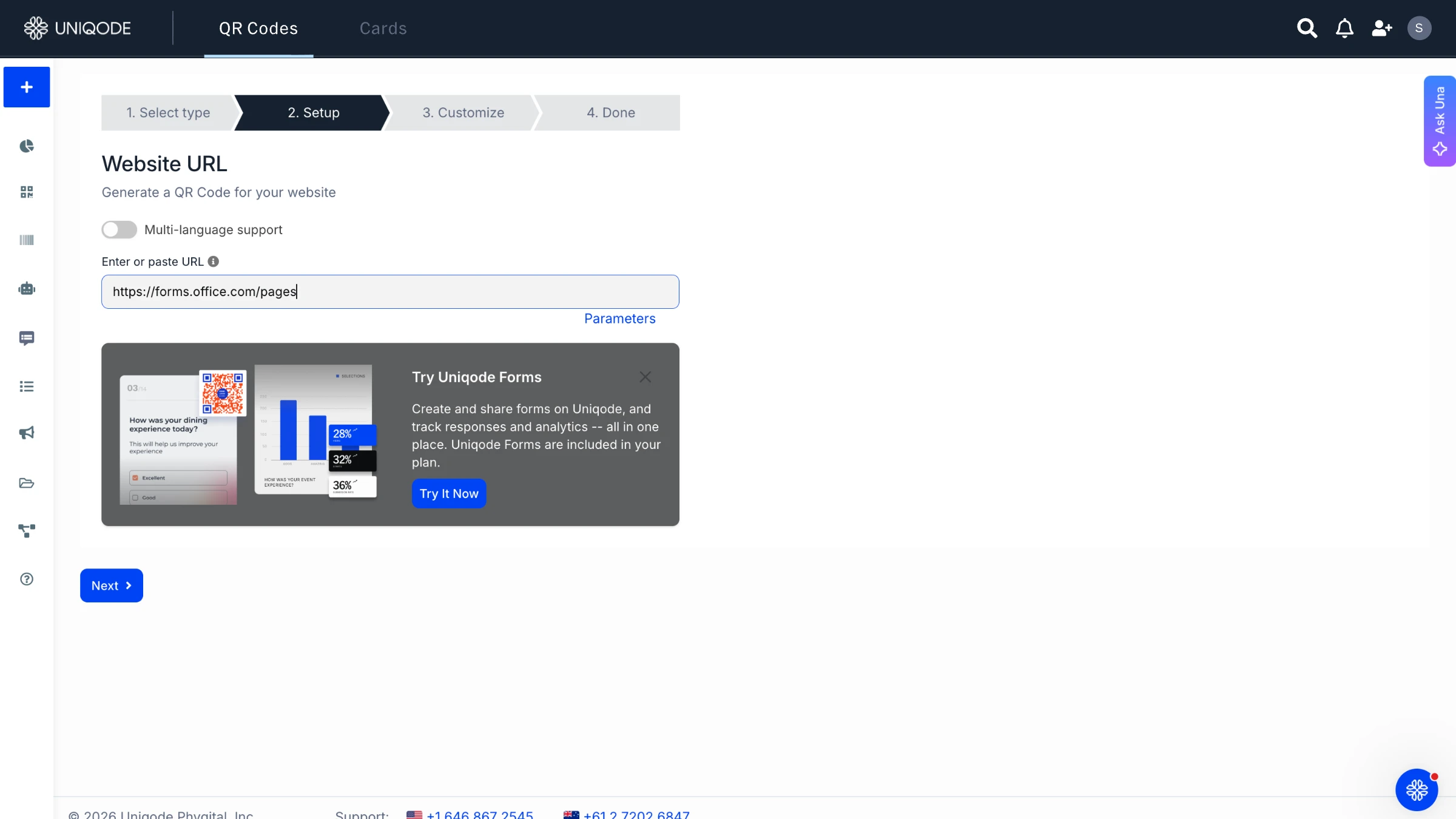 paste microsoft forms link