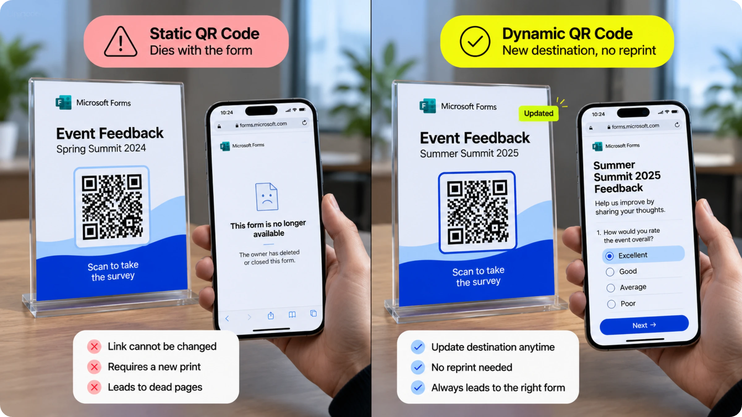 static vs dynamic QR Codes