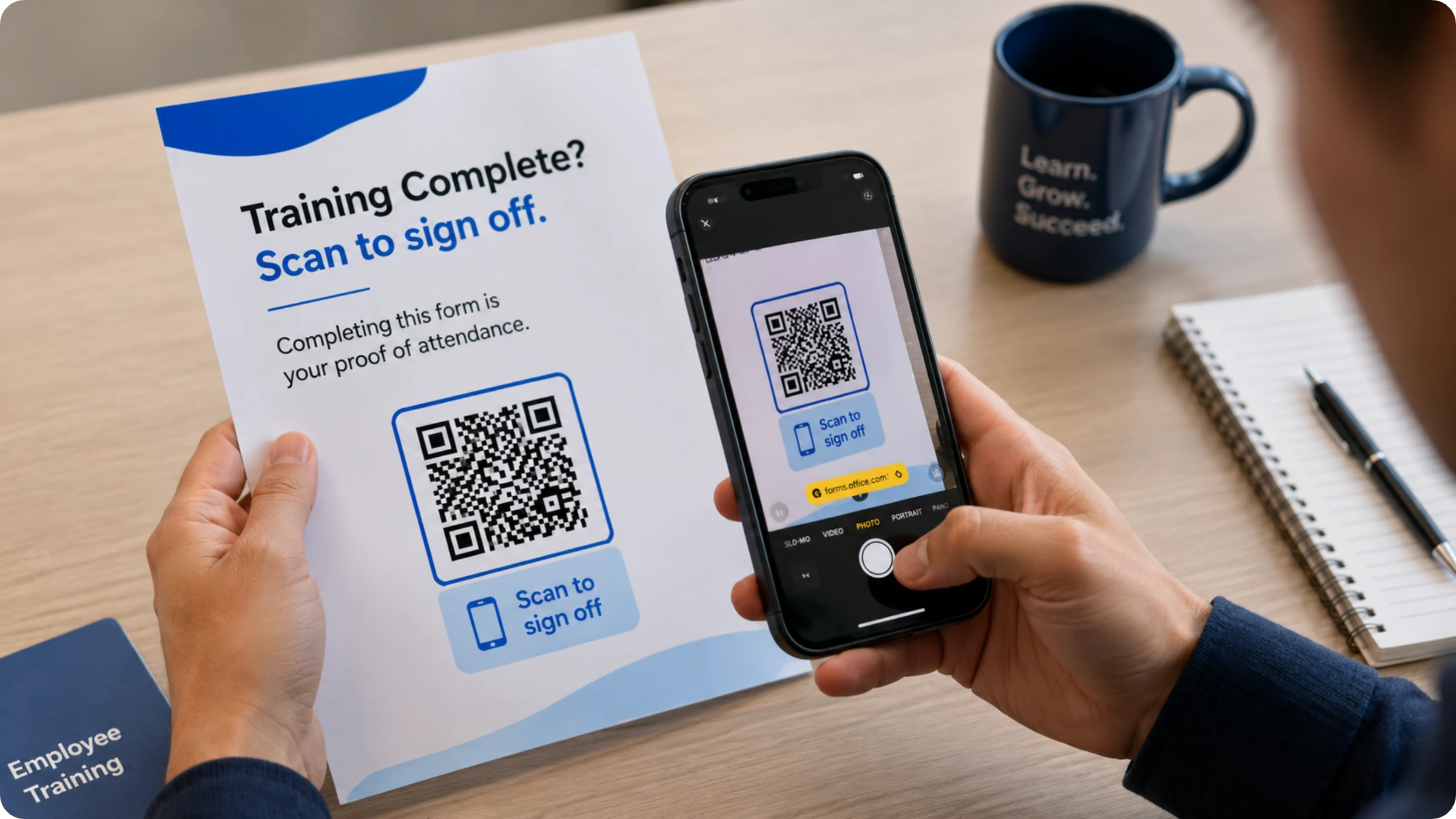 scan microsoft forms QR Code for training sign off