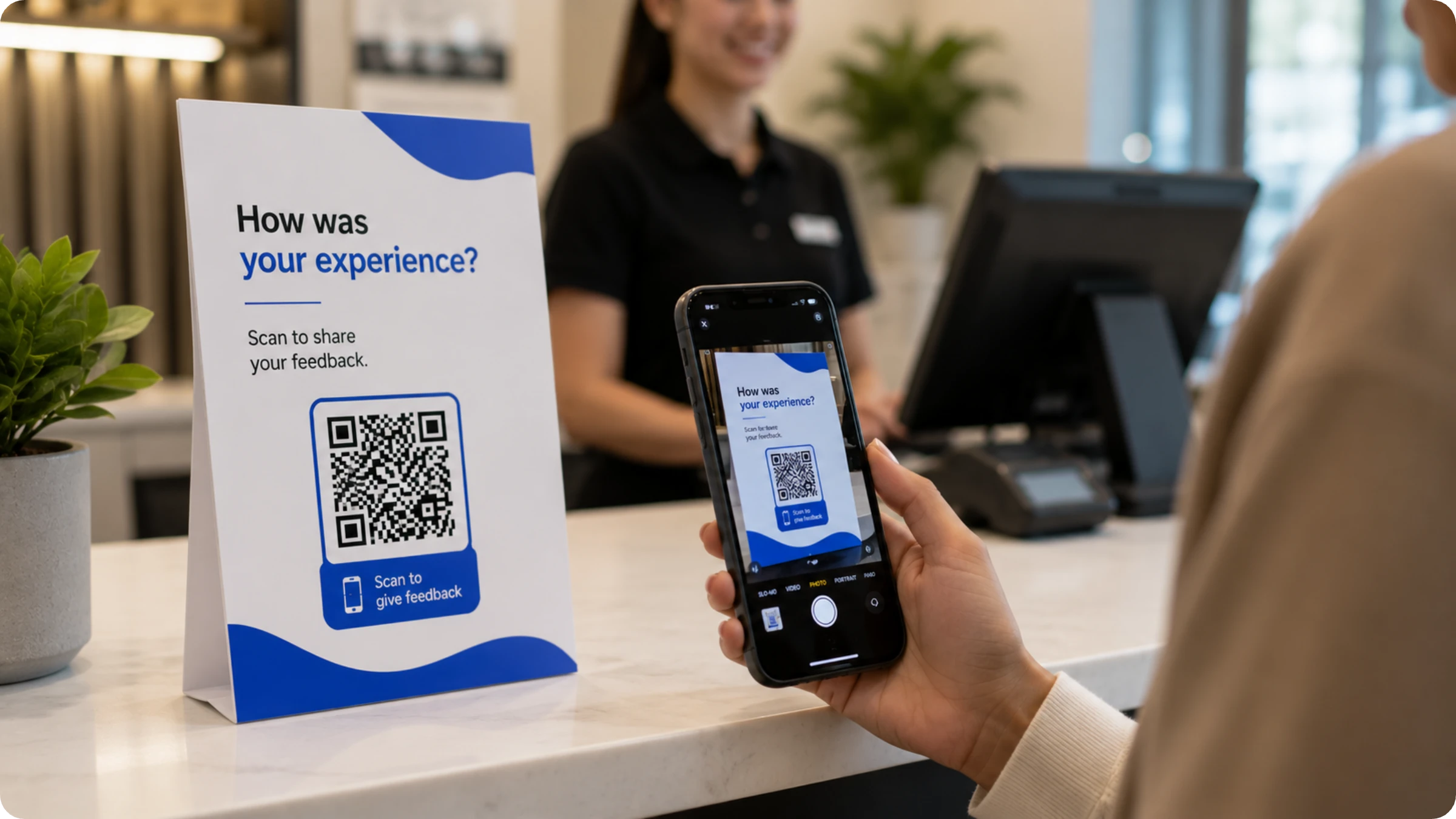 capture customer feedback using a microsoft forms QR Code