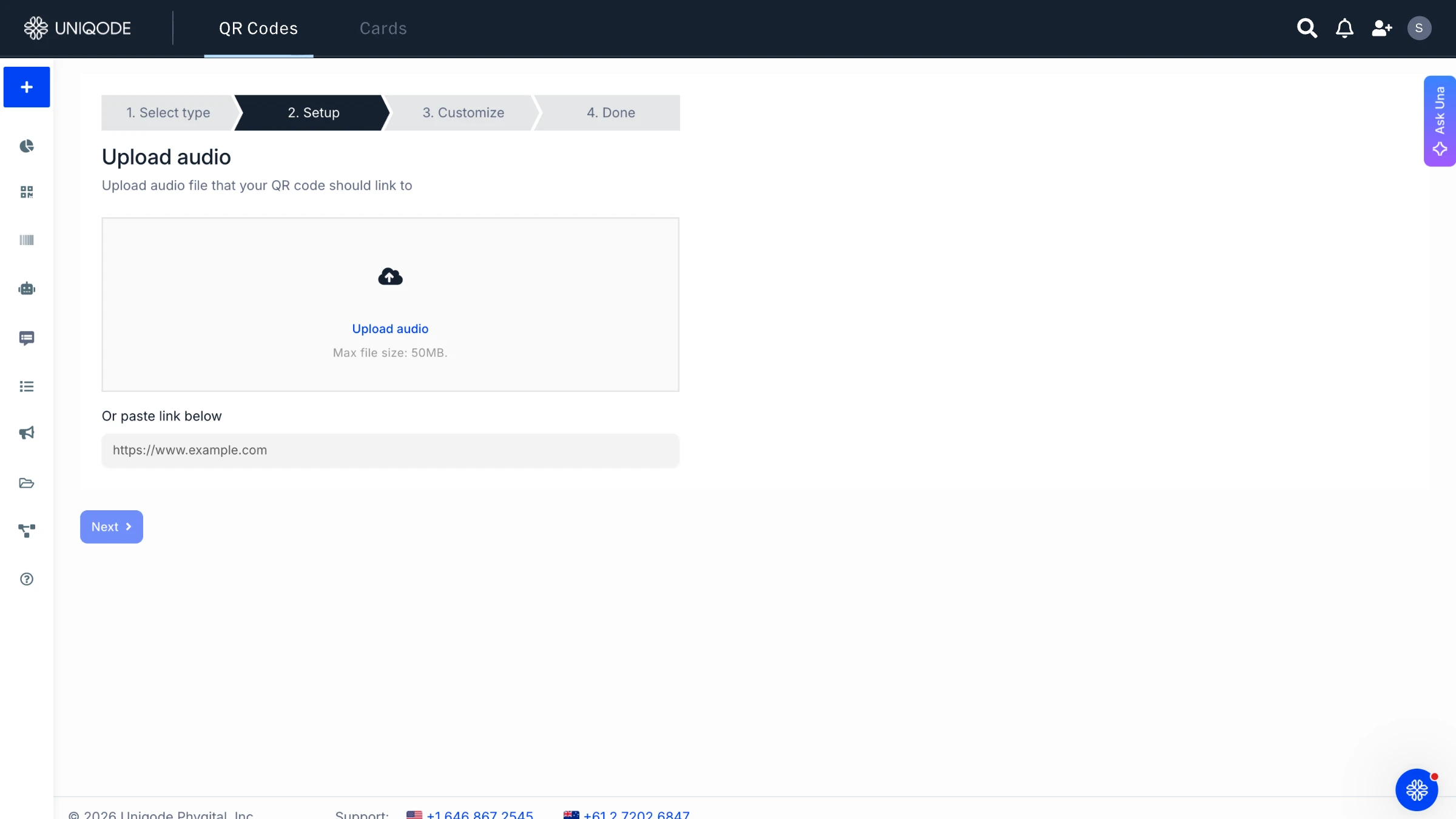 add QR Code audio