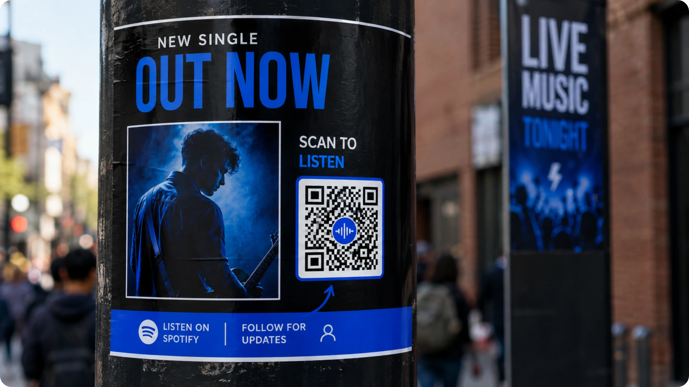 music and artist promo with an audio QR Code