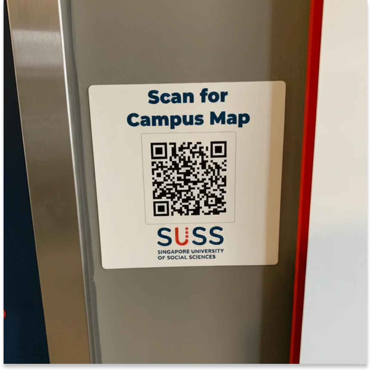 location QR Code in an educational campus