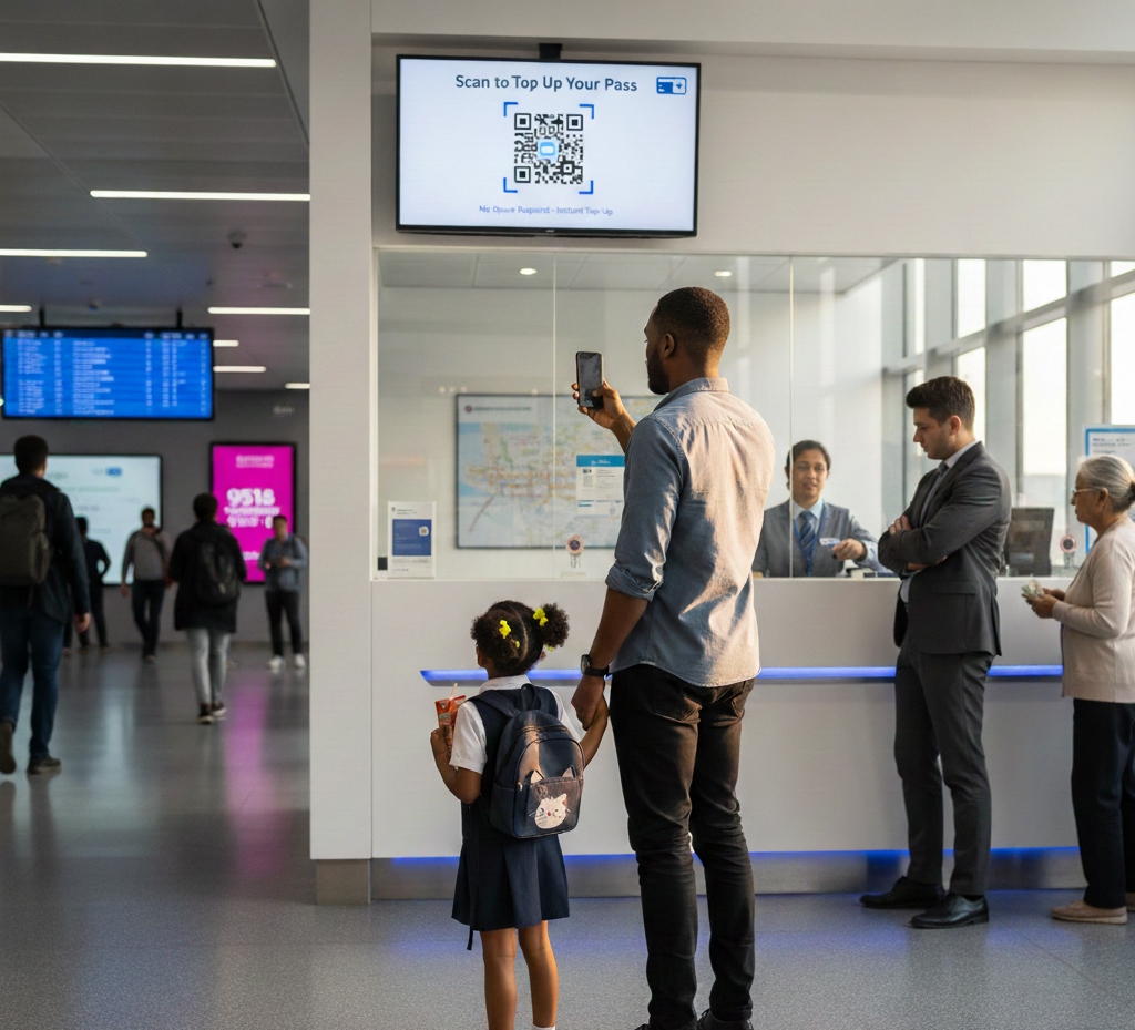 Buy or top-up passes with QR Codes