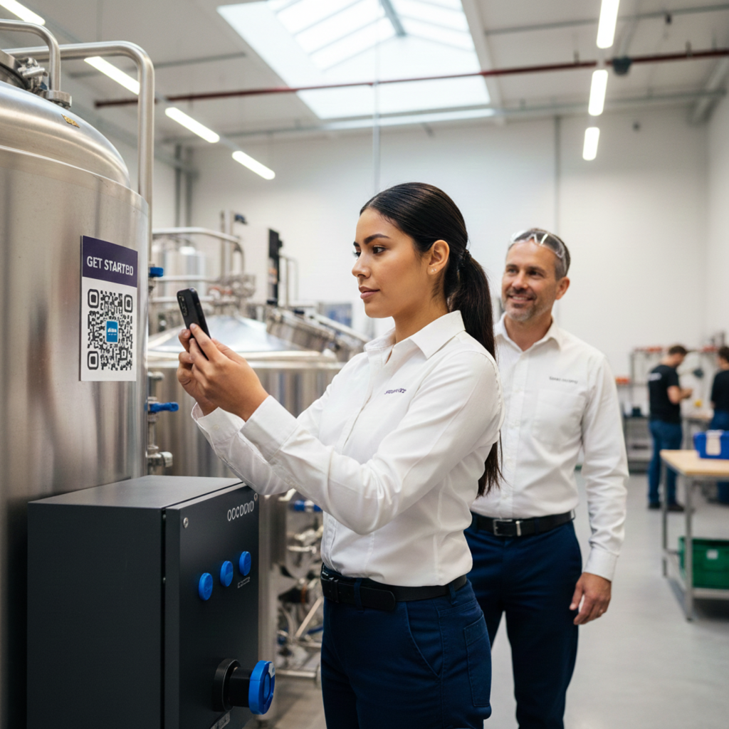 Workplace and community spaces using QR Code at onboarding