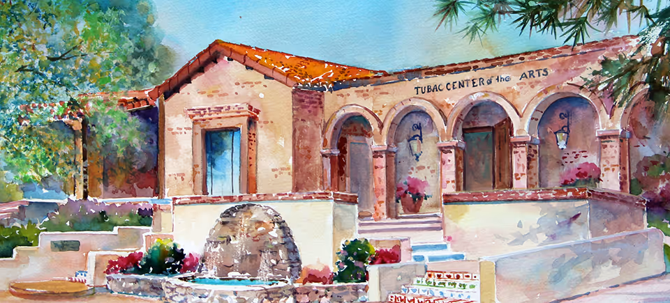 Tubac Center of the Arts Watercolor by Roberta Rogers