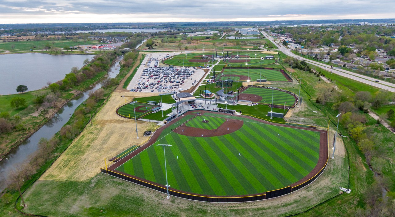 The proximity of Oak Lake and Oak Creek created floodplain challenges when engineering the Sandhills Global Youth Complex. 