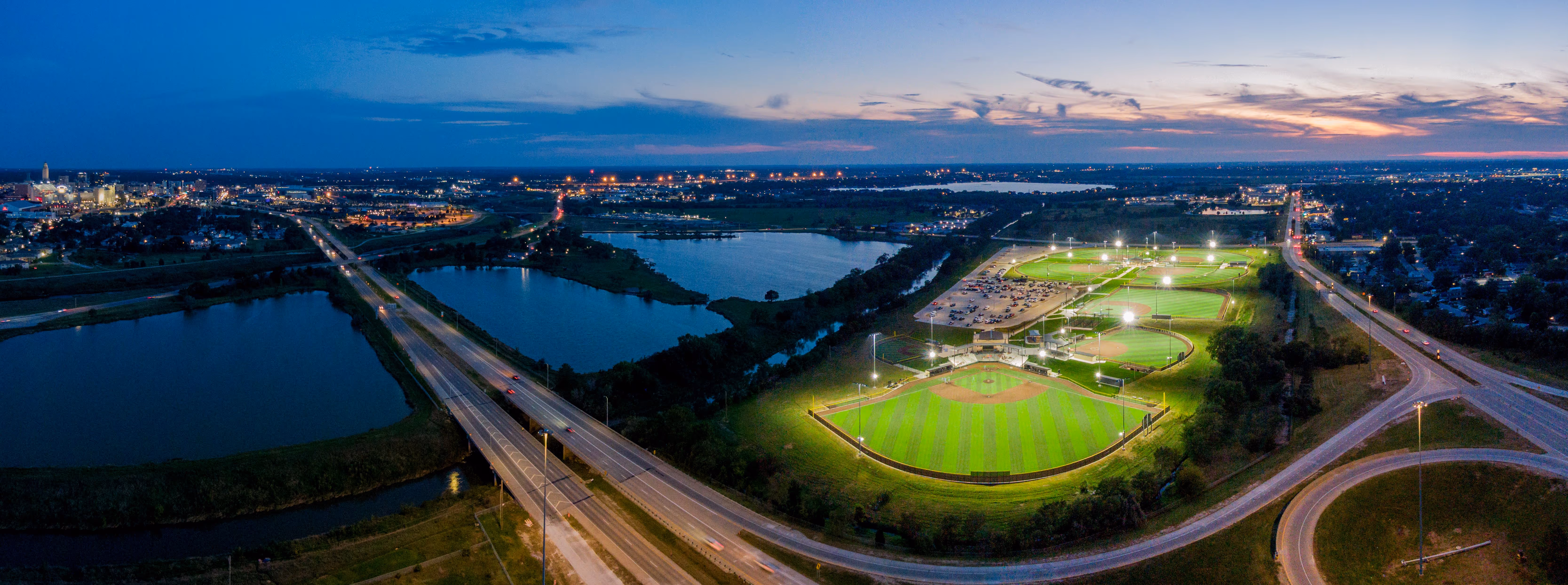 The proximity of Oak Lake and Oak Creek created floodplain challenges when engineering the Sandhills Global Youth Complex. 