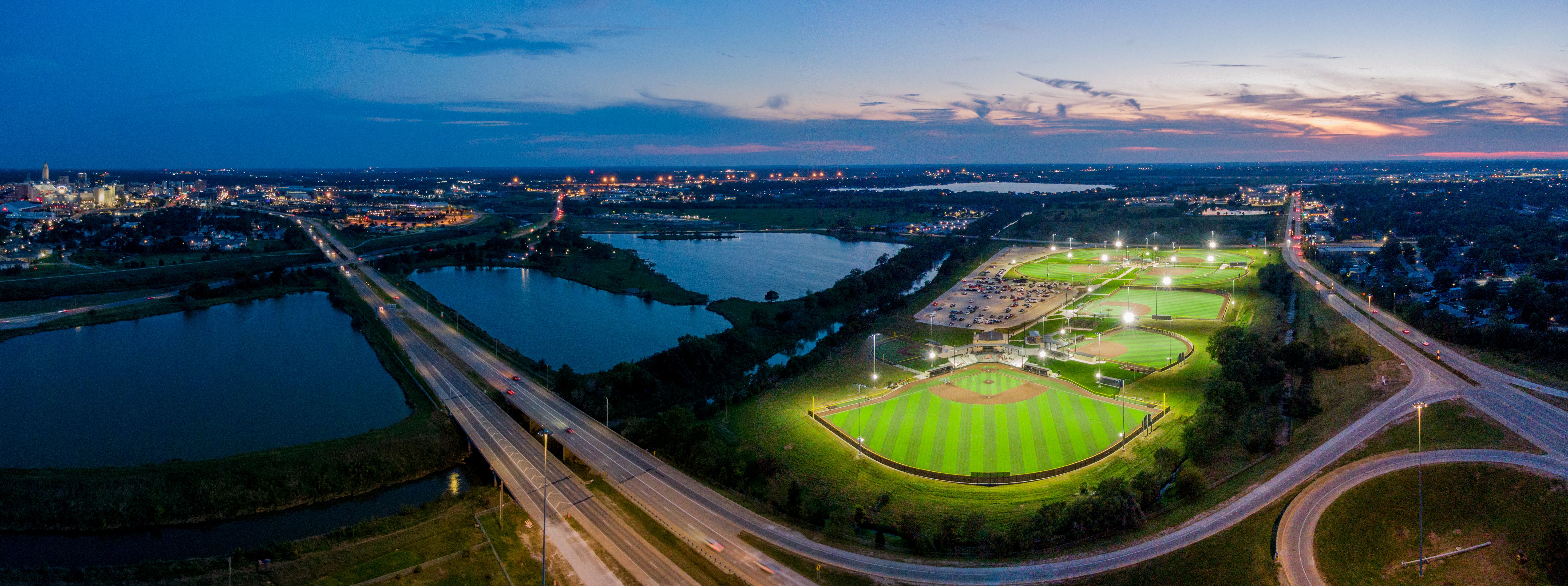 The proximity of Oak Lake and Oak Creek created floodplain challenges when engineering the Sandhills Global Youth Complex. 