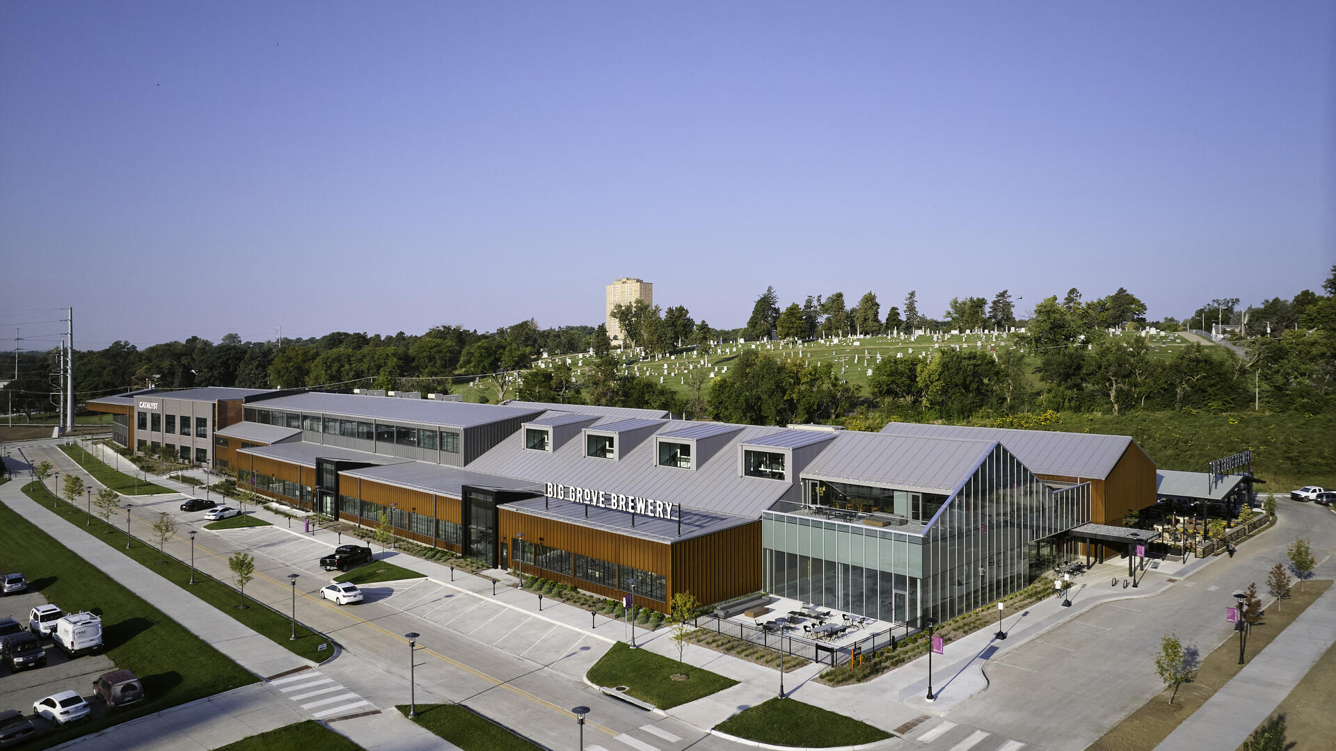 An adaptive reuse project at the historic Omaha Steel Works site, established in 1906, has transformed deteriorating structures into a premier hub for medical innovation and entrepreneurship. Photo by © Corey Gaffer Photography.