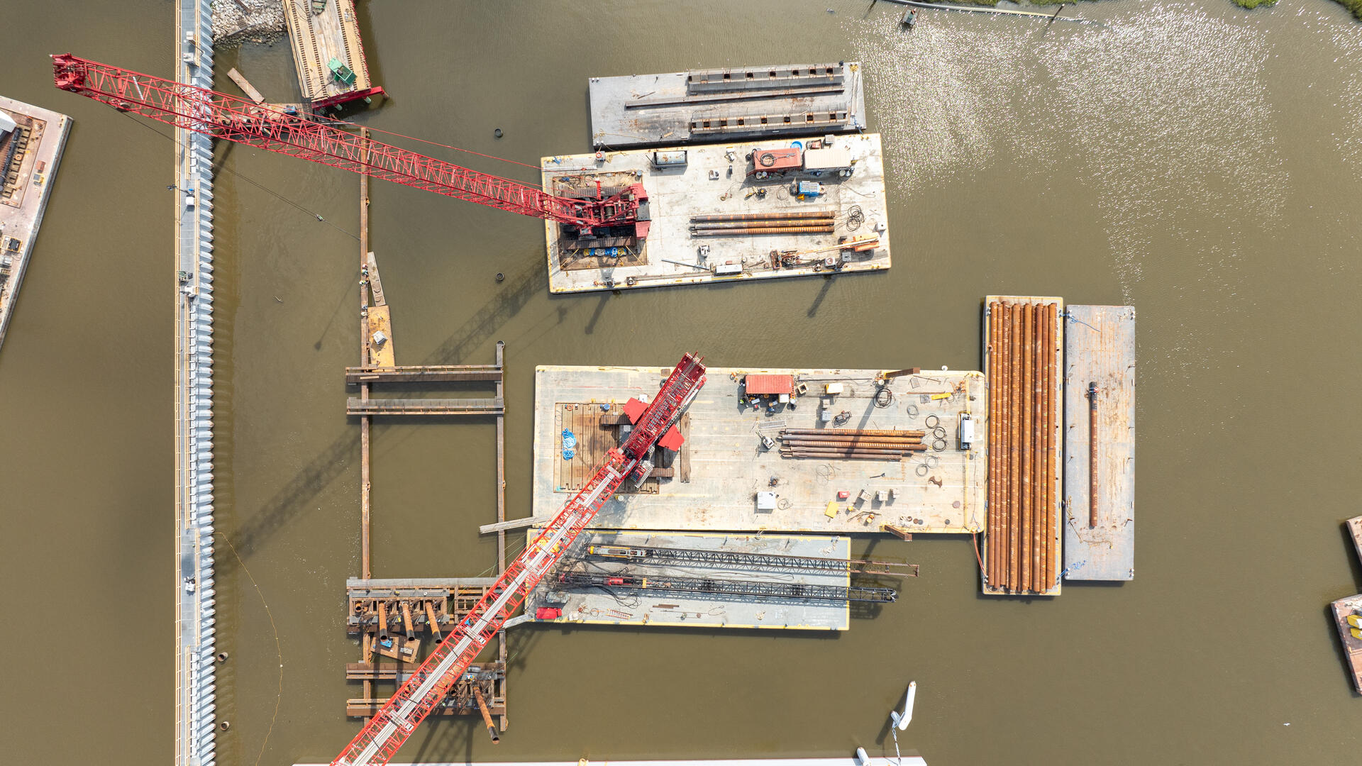 This effort is part of the Morganza to the Gulf of America, Louisiana (MTG) project, which is a 98-mile system of earthen levees, floodgates, and water control structures across Louisiana’s Terrebonne Bay.