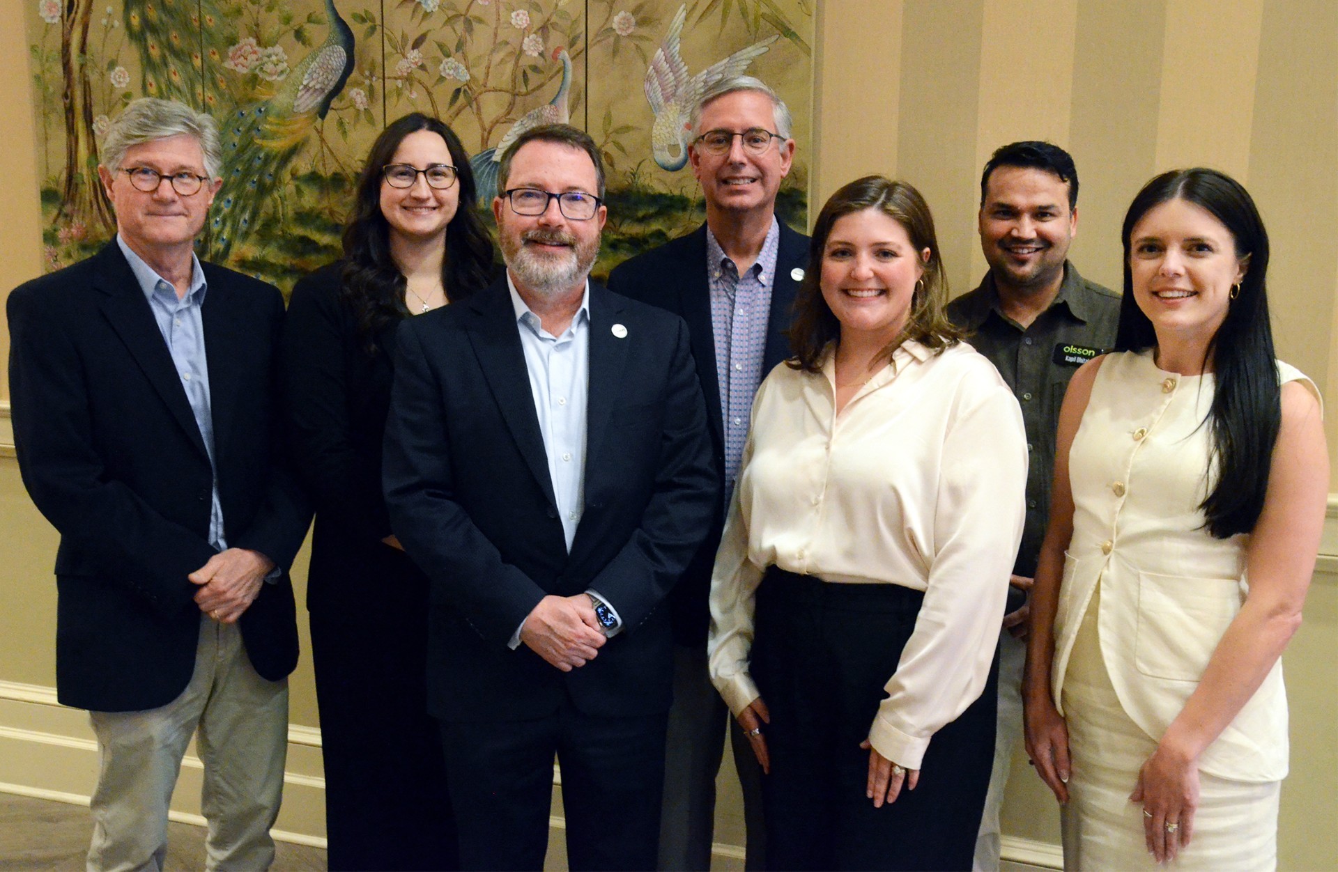 Mariah Crews, far right, with several of her Olsson colleagues who saw her receive her Young Professional of the Year award last month in Little Rock.